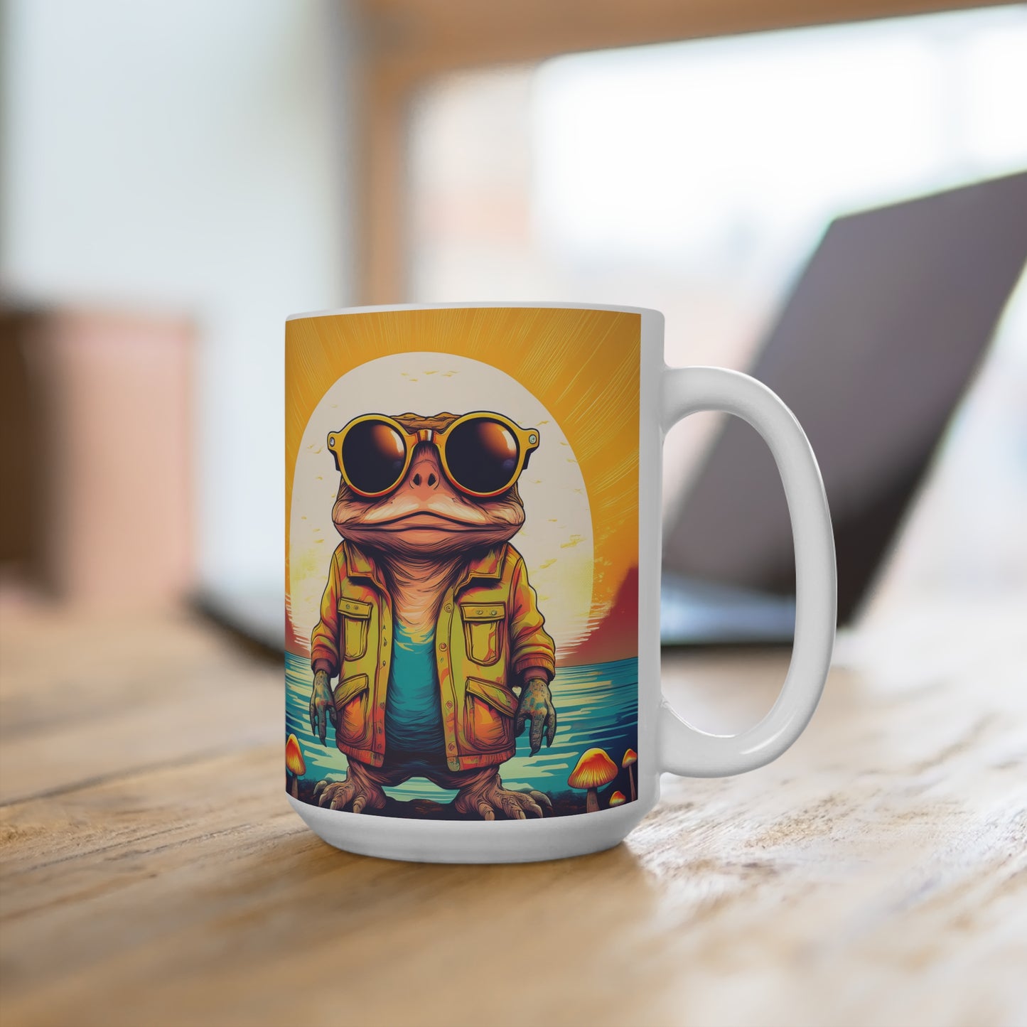 Psychedelic Ranger Toad Mug – Sip into the Mystical Forest | 15oz Ceramic Mug