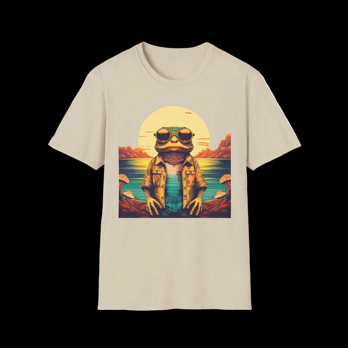 Trippy Twilight Toad Tee – Glow in Psychedelic Magic | Festival Essential