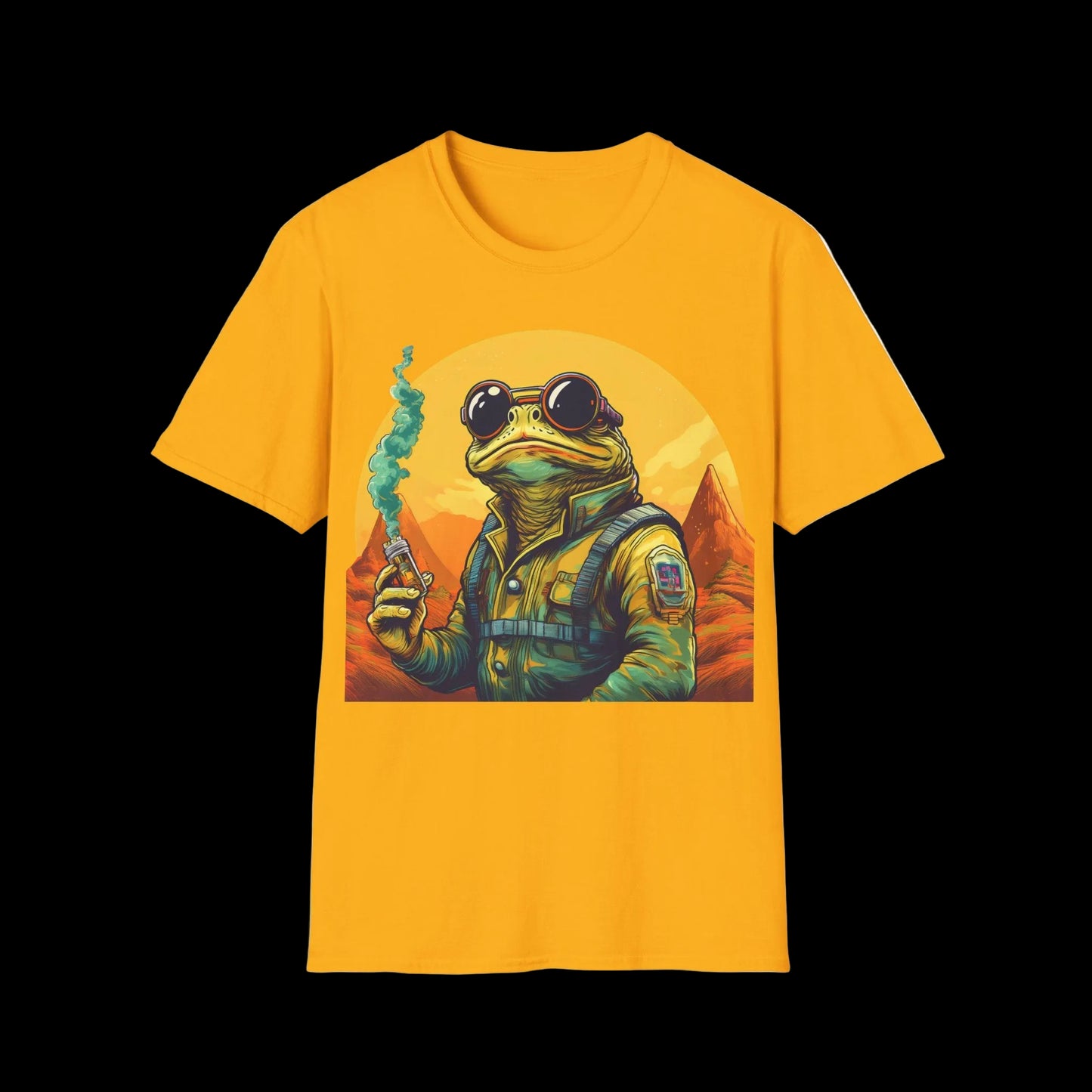 Vapor Voyager Toad Tee – Blaze Through the Boundless Cosmos | Retro Space Adventure