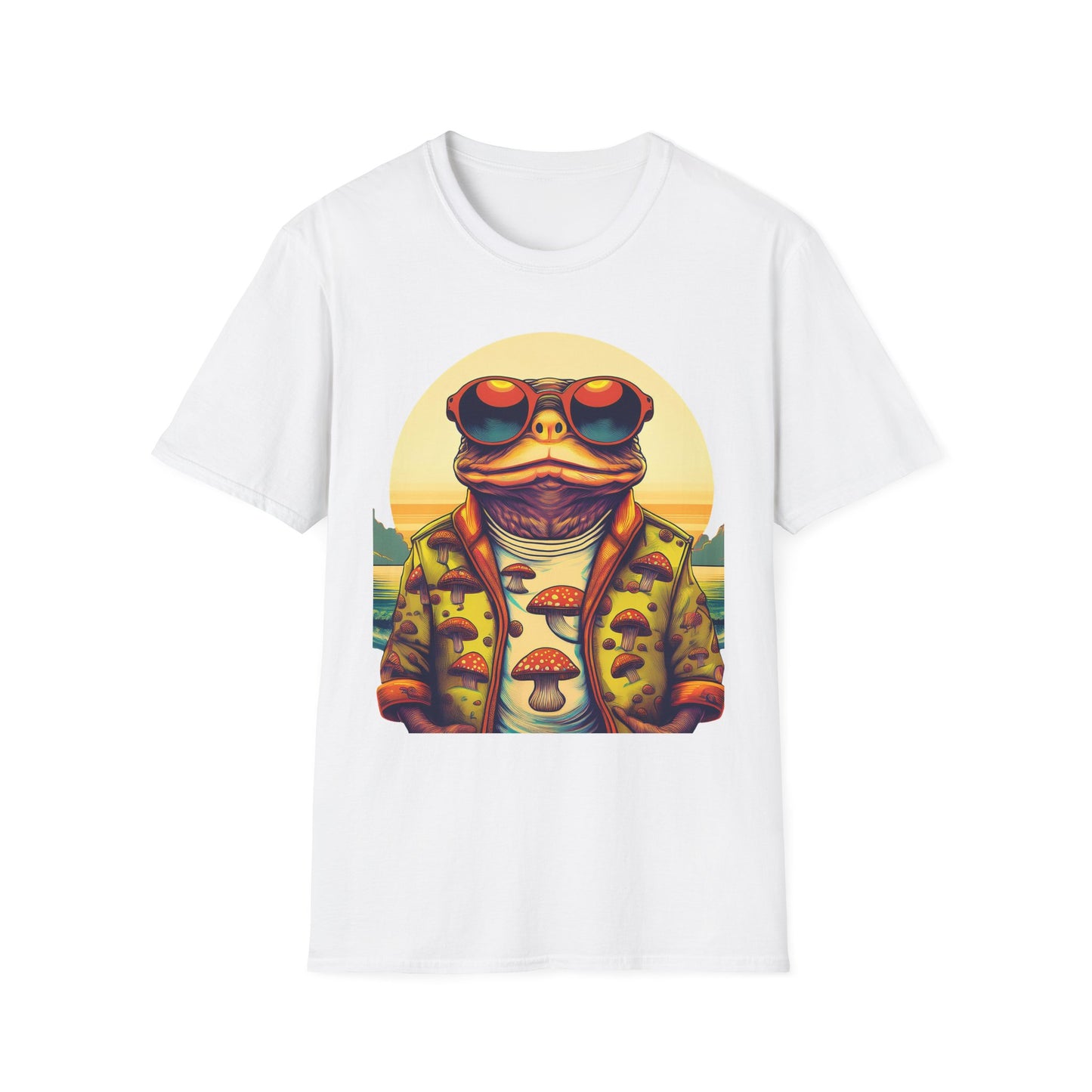 Golden Glow Toad Tee – Radiate Psychedelic Sunshine | Festival Fashion