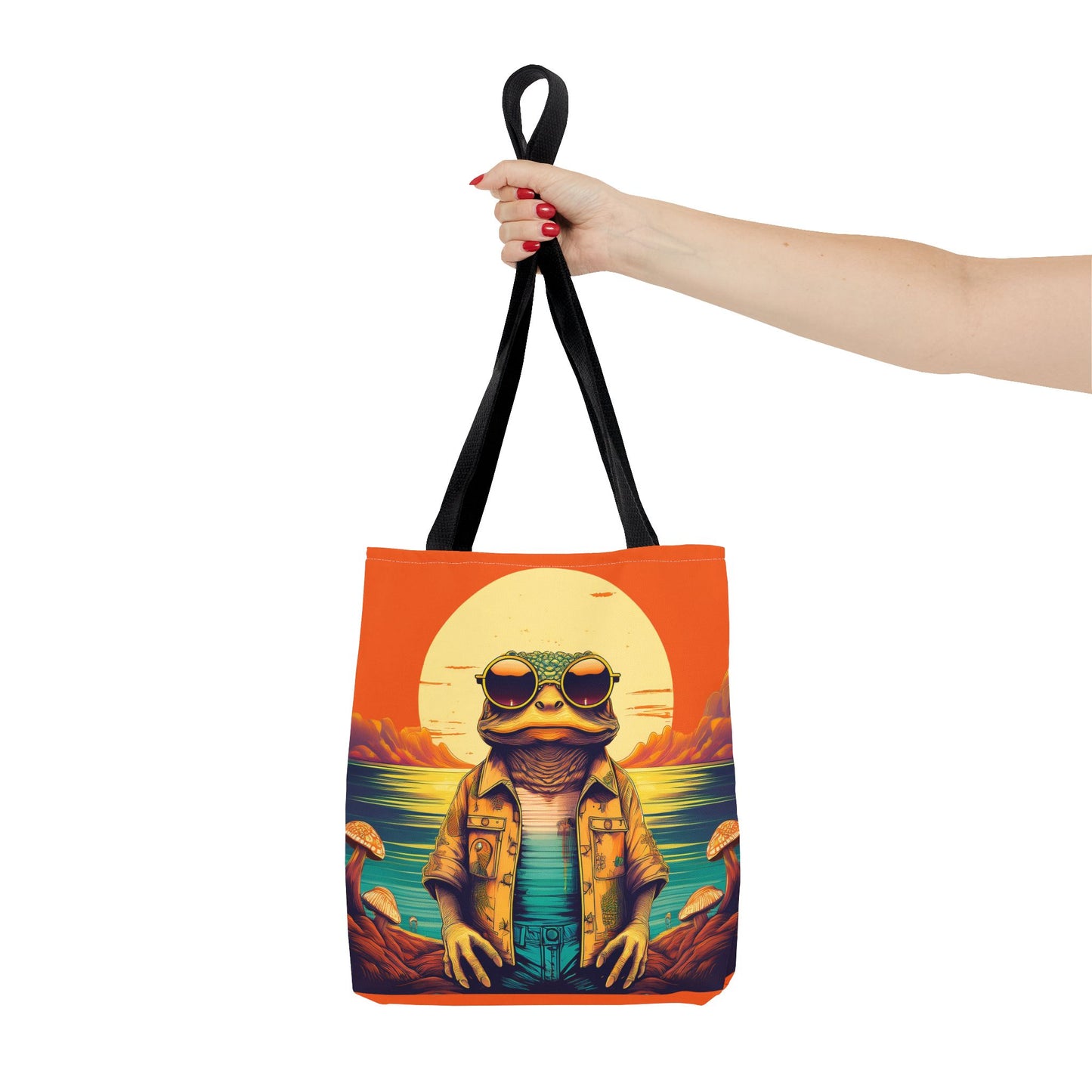 Trippy Twilight Toad Tote – Glow Through the Day with Psychedelic Magic