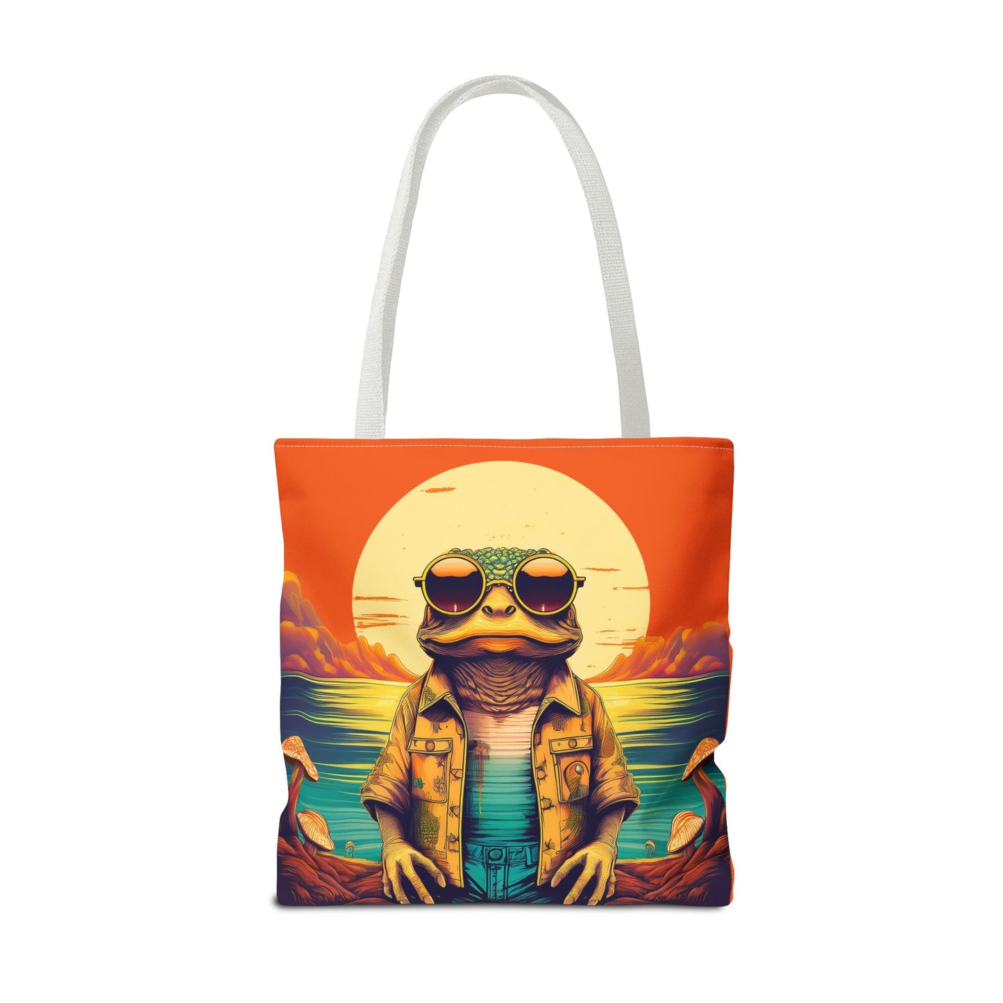 Trippy Twilight Toad Tote – Glow Through the Day with Psychedelic Magic