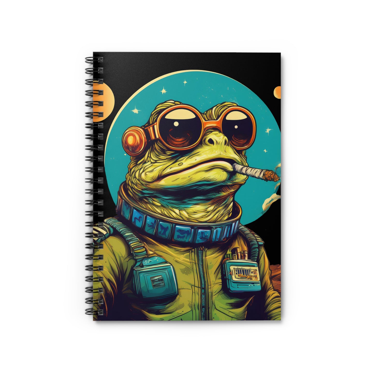 Space Smoker Toad Notebook – Capture Cosmic Calm | 118 Pages of Retro Inspiration