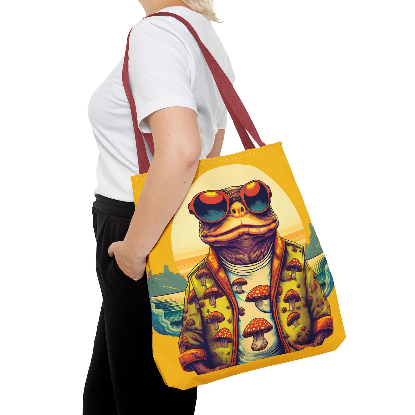 Golden Glow Toad Tote – Radiate Psychedelic Vibes | Festival Essential