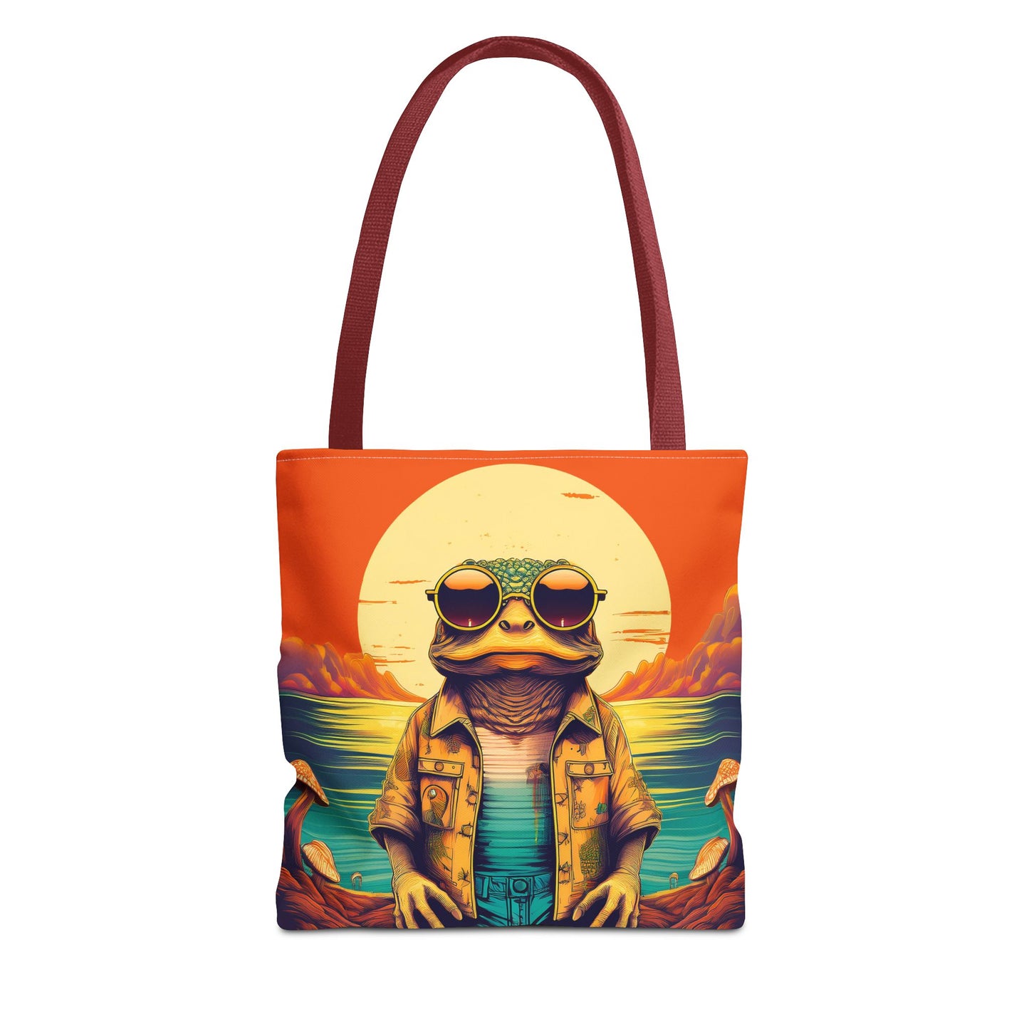 Trippy Twilight Toad Tote – Glow Through the Day with Psychedelic Magic