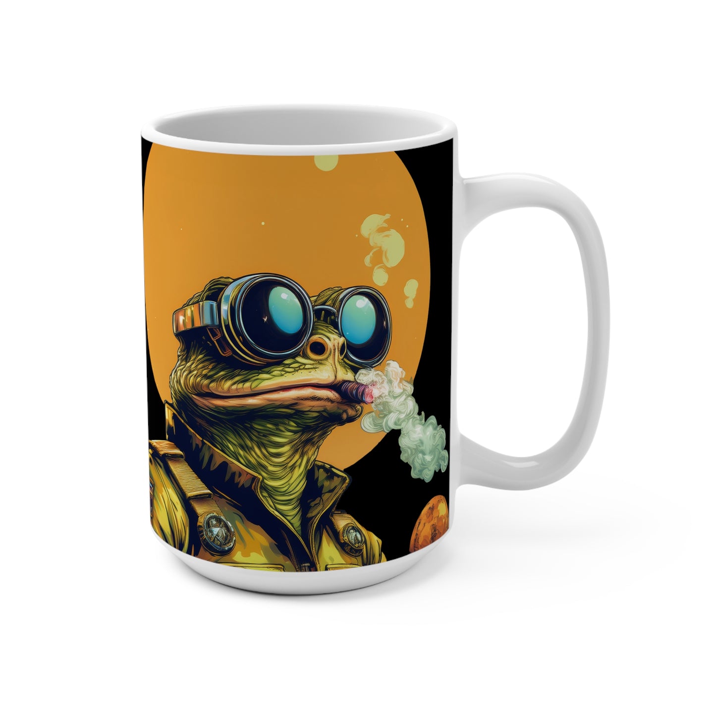 Stellar Smoker Toad Mug – Sip with Stellar Style | 15oz Retro Space Mug