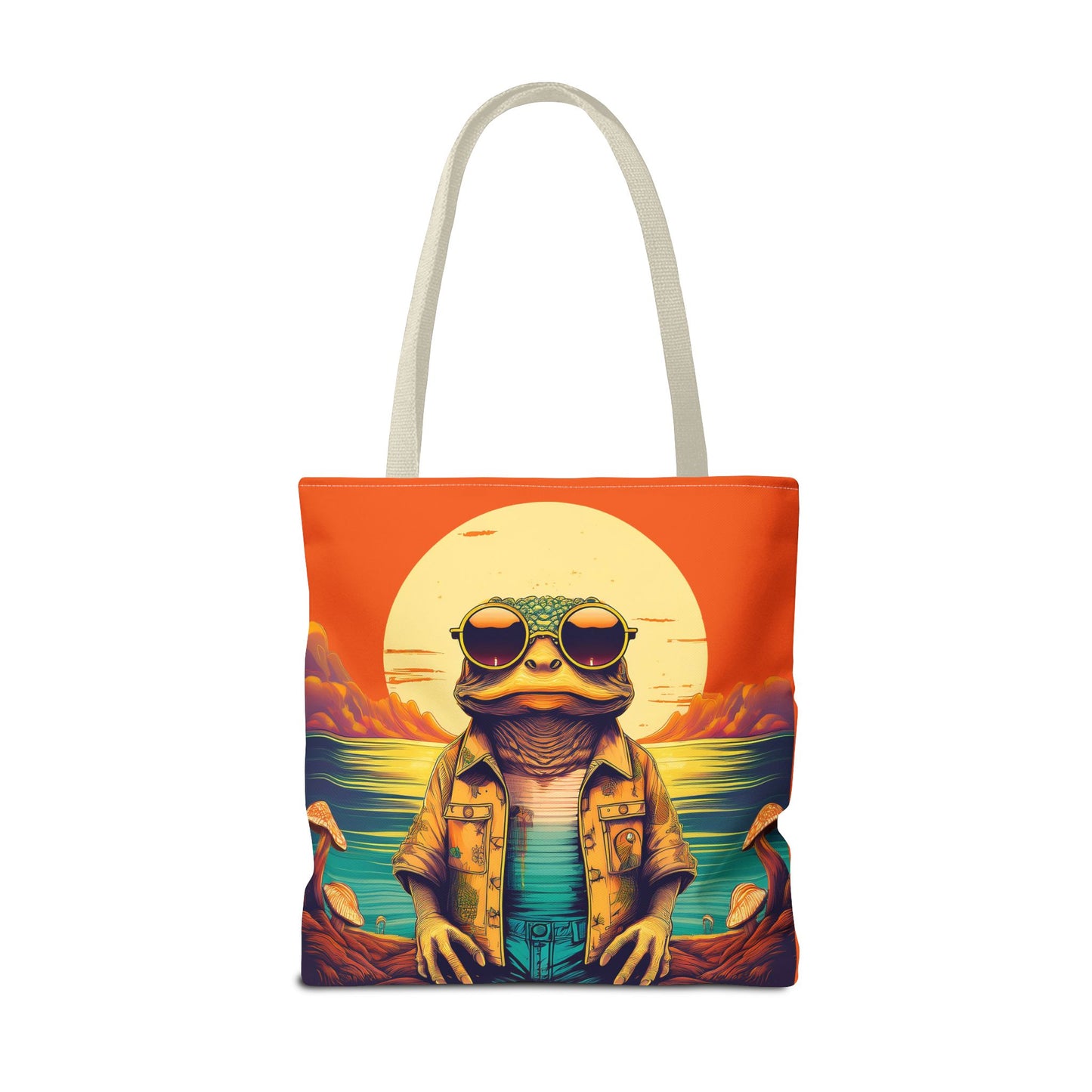 Trippy Twilight Toad Tote – Glow Through the Day with Psychedelic Magic