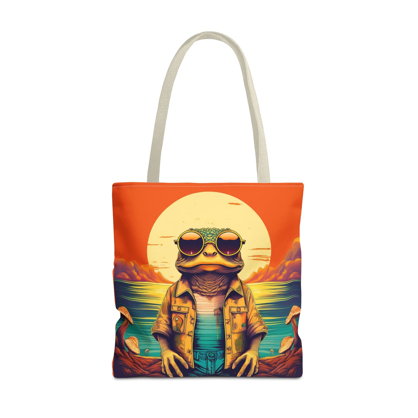 Trippy Twilight Toad Tote – Glow Through the Day with Psychedelic Magic