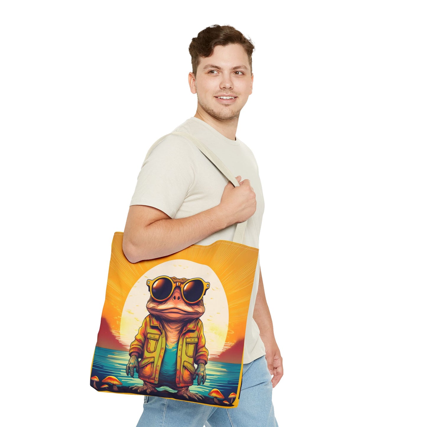 Psychedelic Ranger Toad Tote – Explore the Mystical Forest | Festival Essential