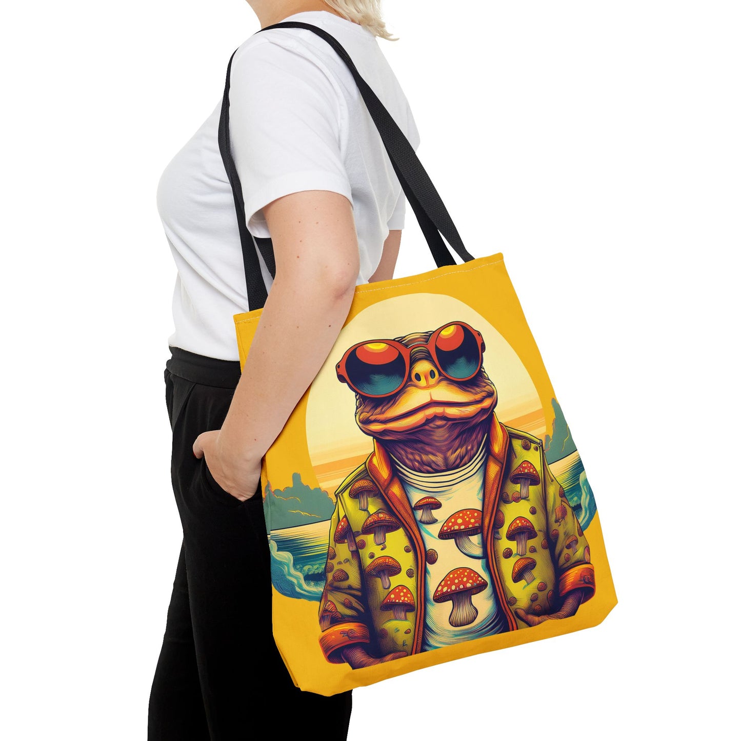 Golden Glow Toad Tote – Radiate Psychedelic Vibes | Festival Essential