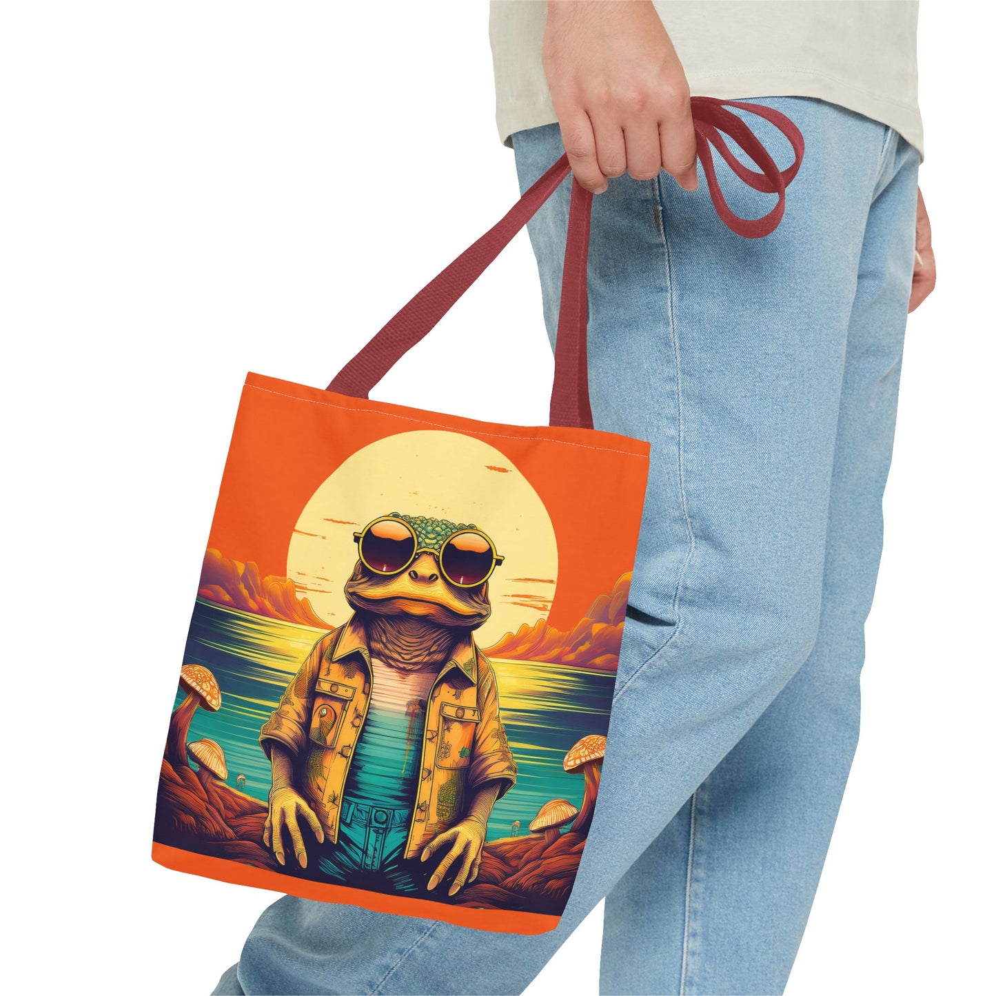 Trippy Twilight Toad Tote – Glow Through the Day with Psychedelic Magic