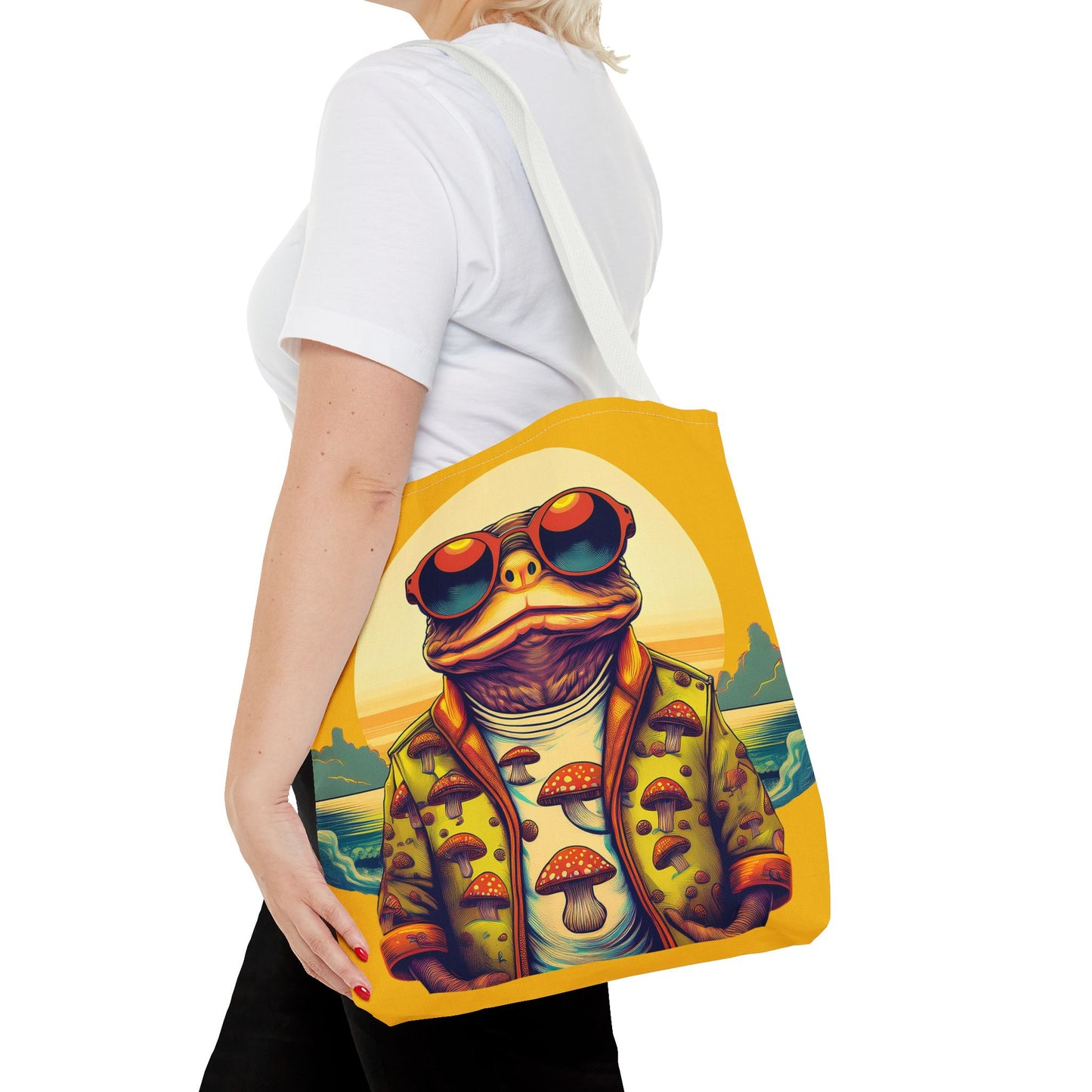 Golden Glow Toad Tote – Radiate Psychedelic Vibes | Festival Essential