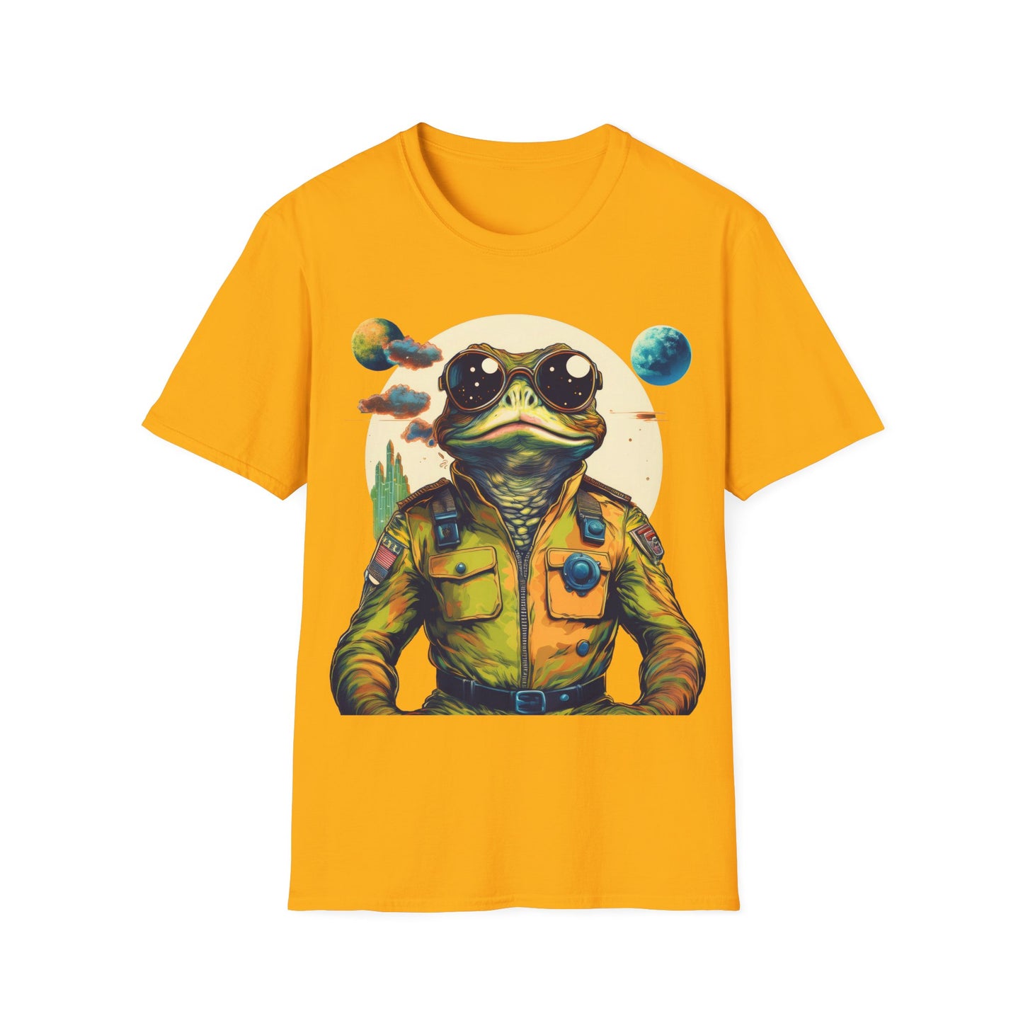 Lunar Lander Toad Tee – Traverse the Twin Moons | Retro Space Odyssey