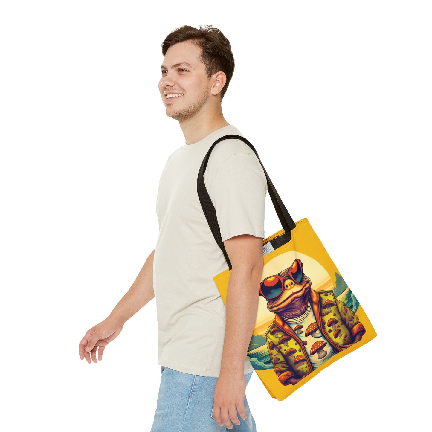 Golden Glow Toad Tote – Radiate Psychedelic Vibes | Festival Essential