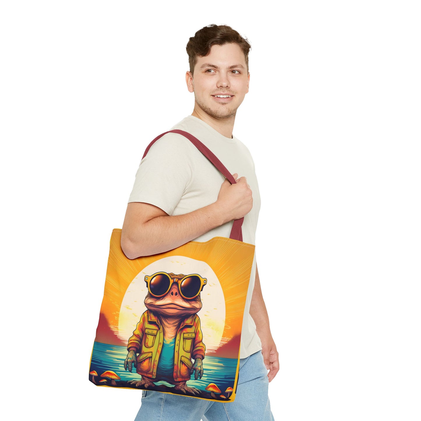 Psychedelic Ranger Toad Tote – Explore the Mystical Forest | Festival Essential