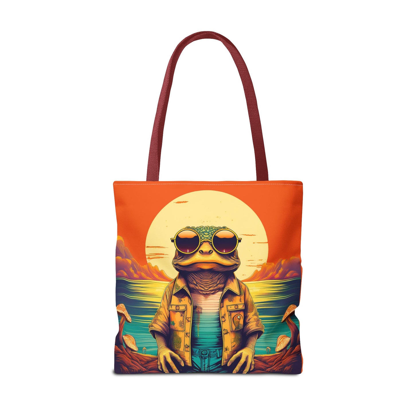 Trippy Twilight Toad Tote – Glow Through the Day with Psychedelic Magic