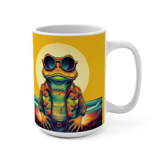 Ocean Trance Toad Mug – Start Your Day in Psychedelic Peace | 15oz Ceramic Mug