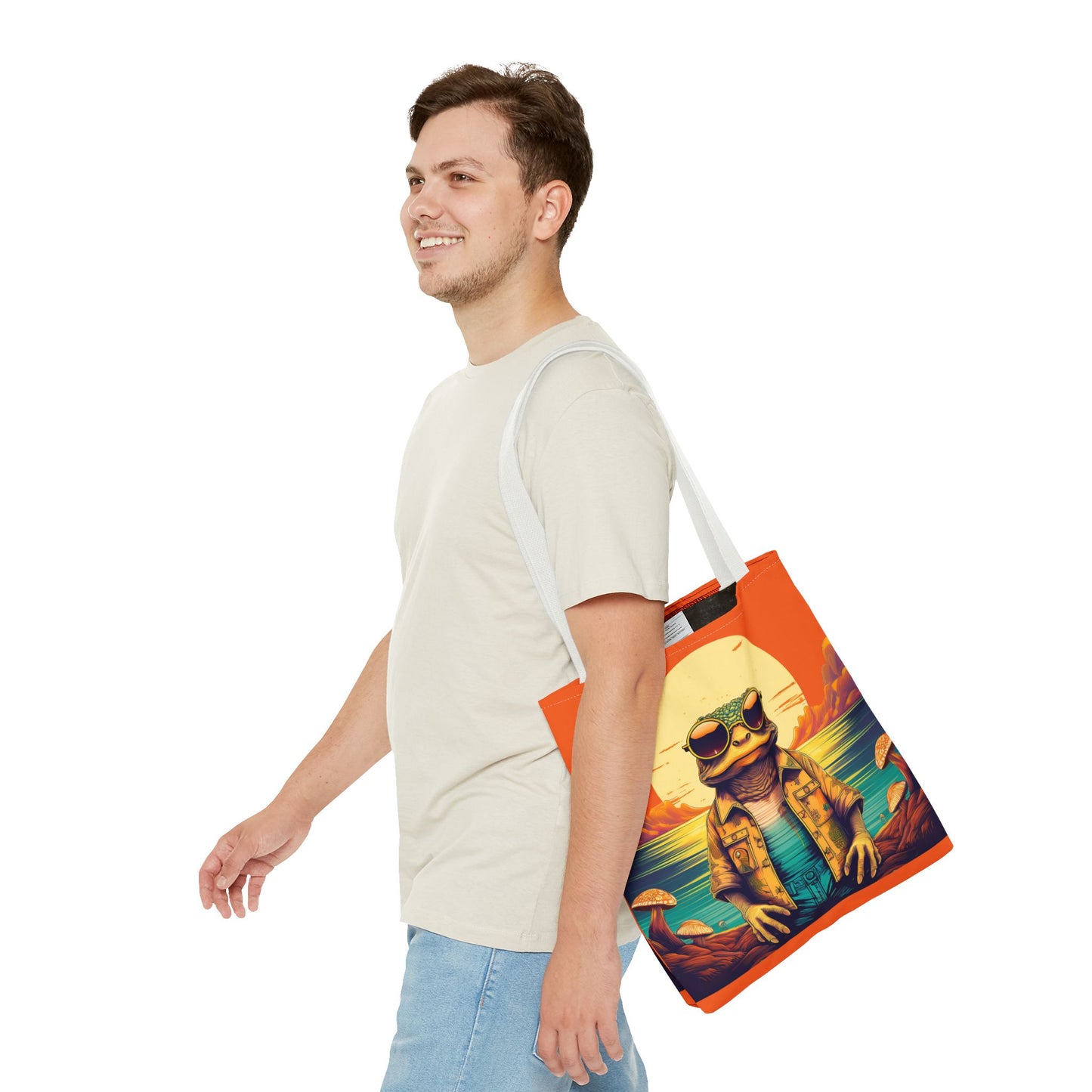 Trippy Twilight Toad Tote – Glow Through the Day with Psychedelic Magic