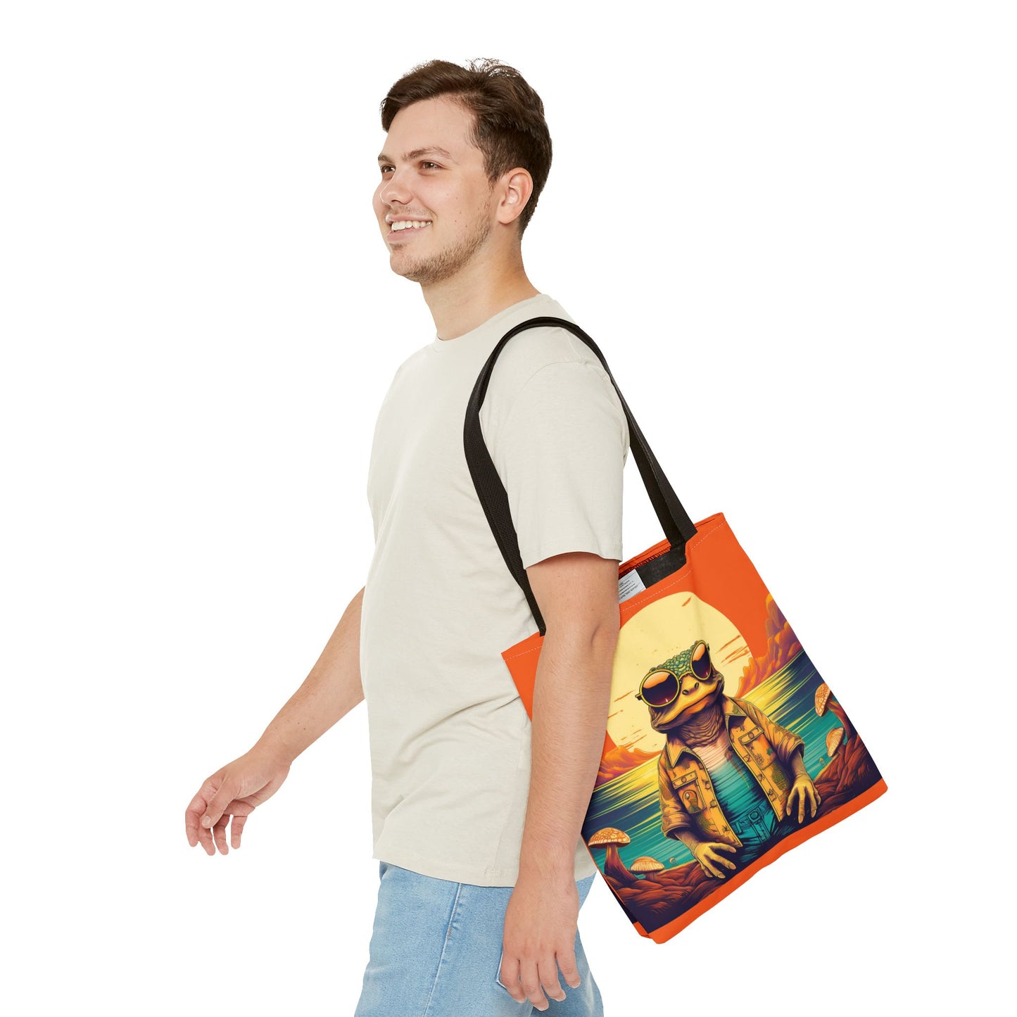 Trippy Twilight Toad Tote – Glow Through the Day with Psychedelic Magic