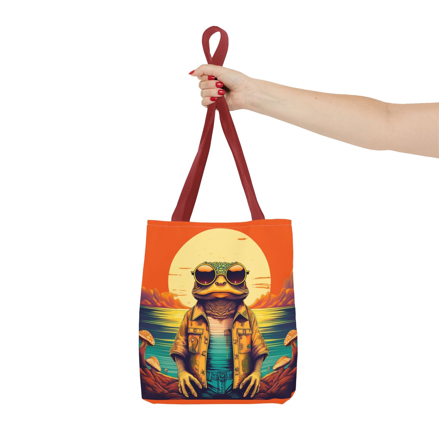 Trippy Twilight Toad Tote – Glow Through the Day with Psychedelic Magic