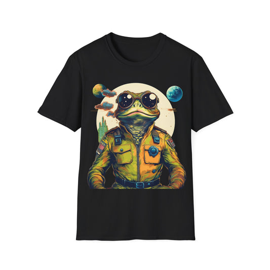 Lunar Lander Toad Tee – Traverse the Twin Moons | Retro Space Odyssey