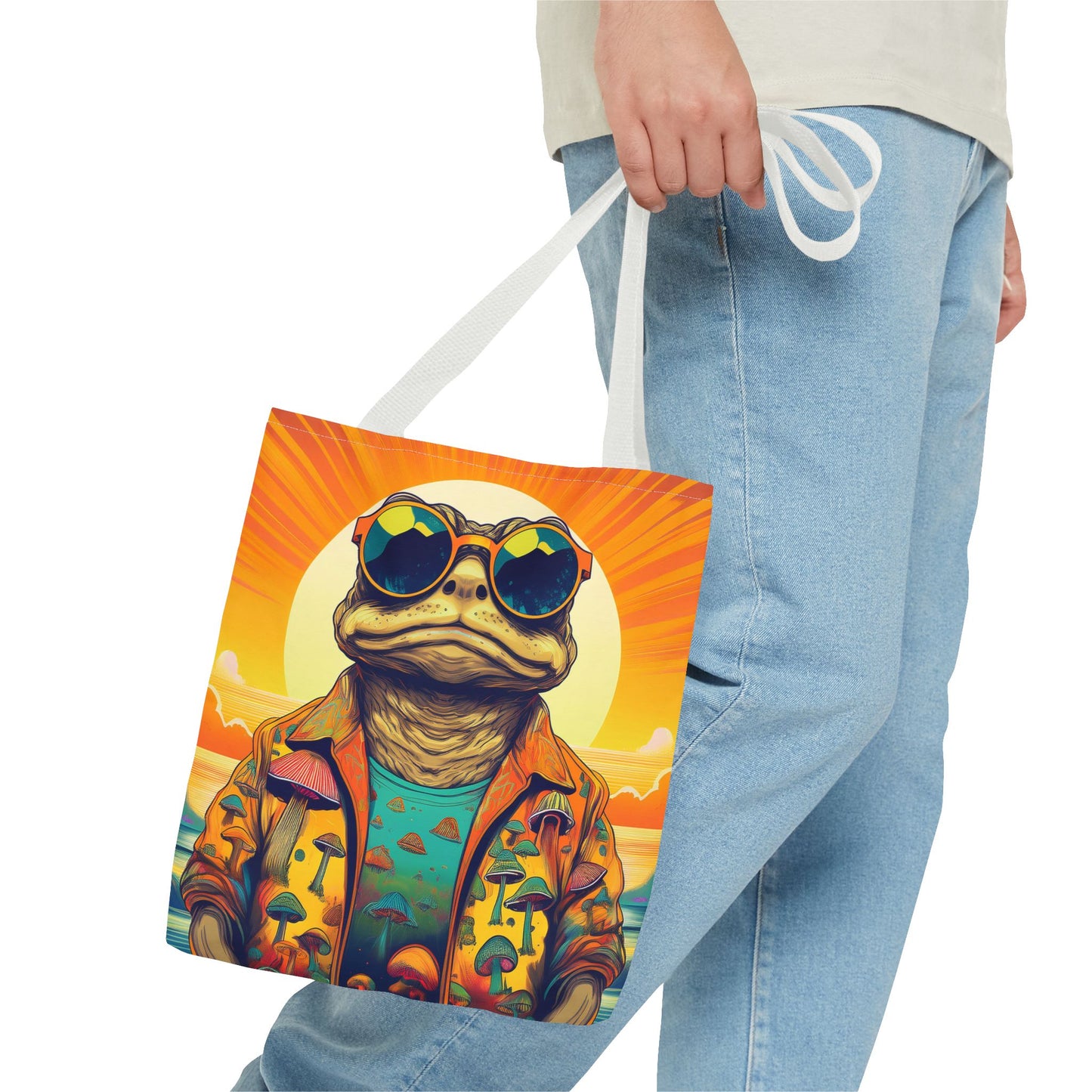 Sunset Shroom Toad Tote – Carry Your Psychedelic Vibe | Festival Ready