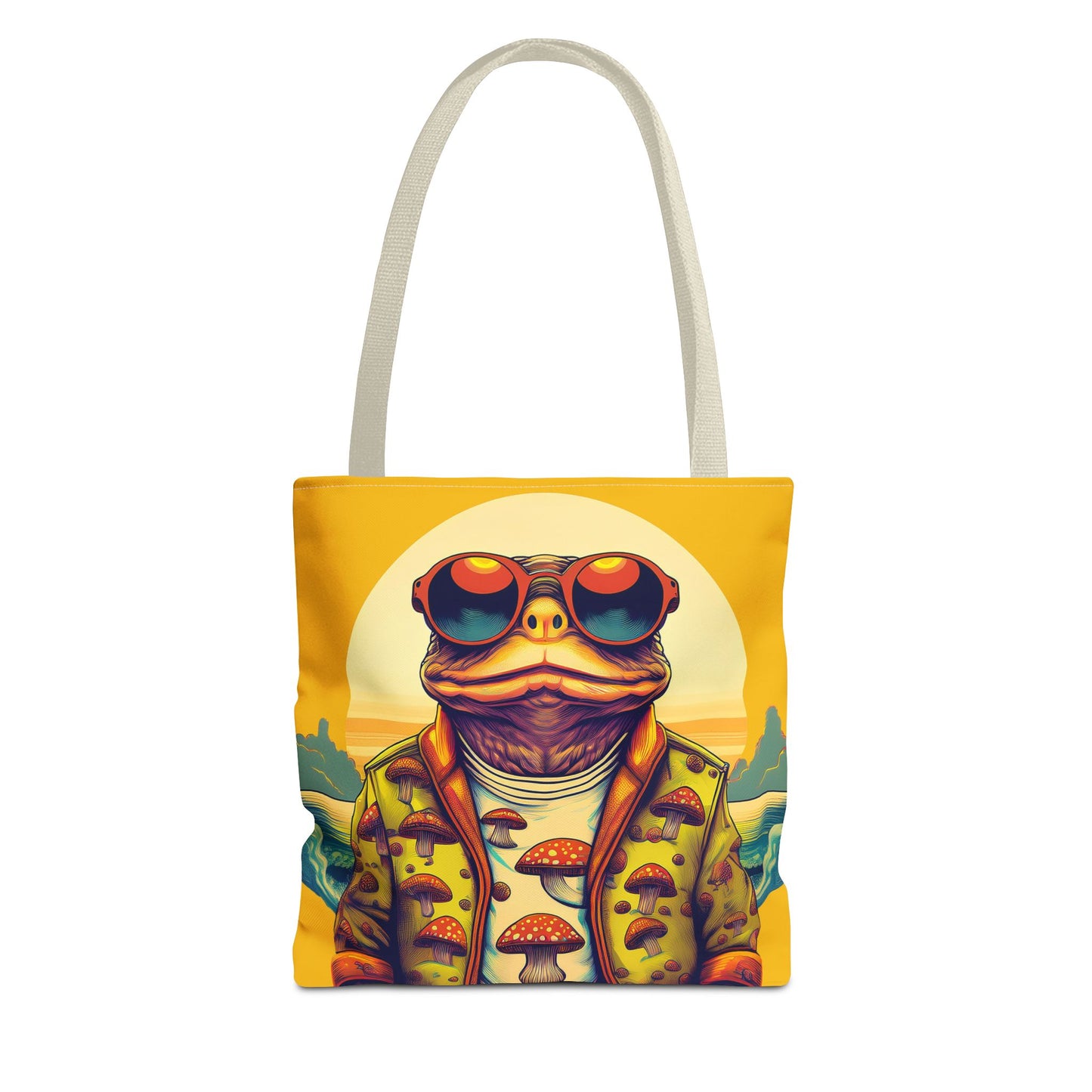 Golden Glow Toad Tote – Radiate Psychedelic Vibes | Festival Essential