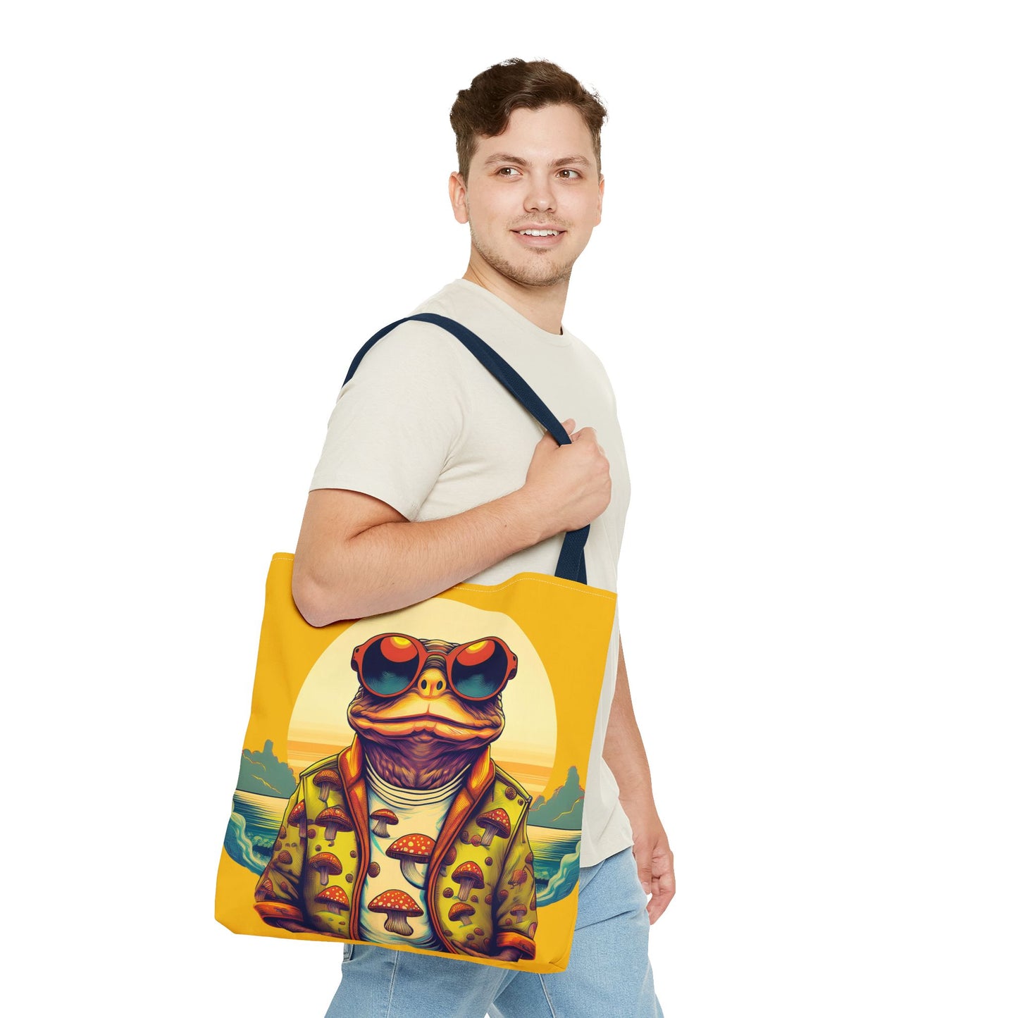 Golden Glow Toad Tote – Radiate Psychedelic Vibes | Festival Essential