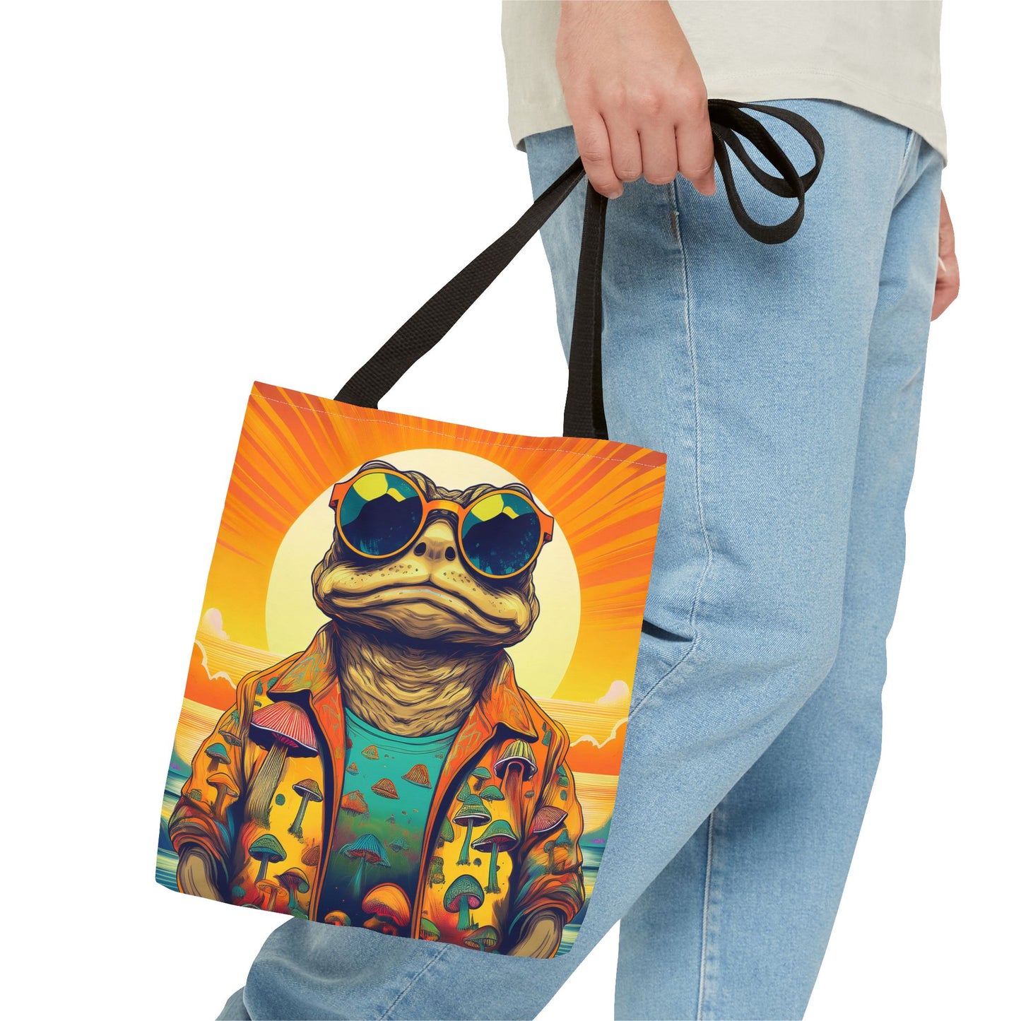 Sunset Shroom Toad Tote – Carry Your Psychedelic Vibe | Festival Ready