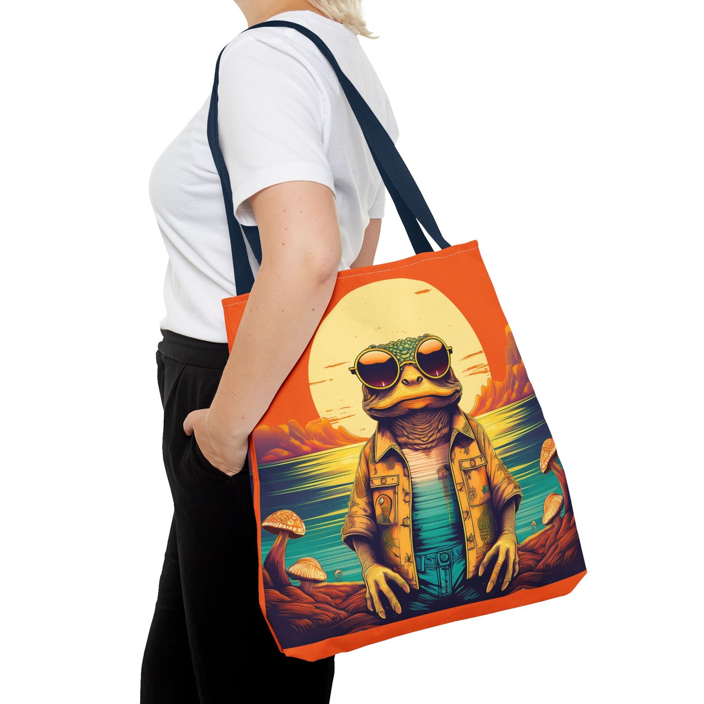 Trippy Twilight Toad Tote – Glow Through the Day with Psychedelic Magic