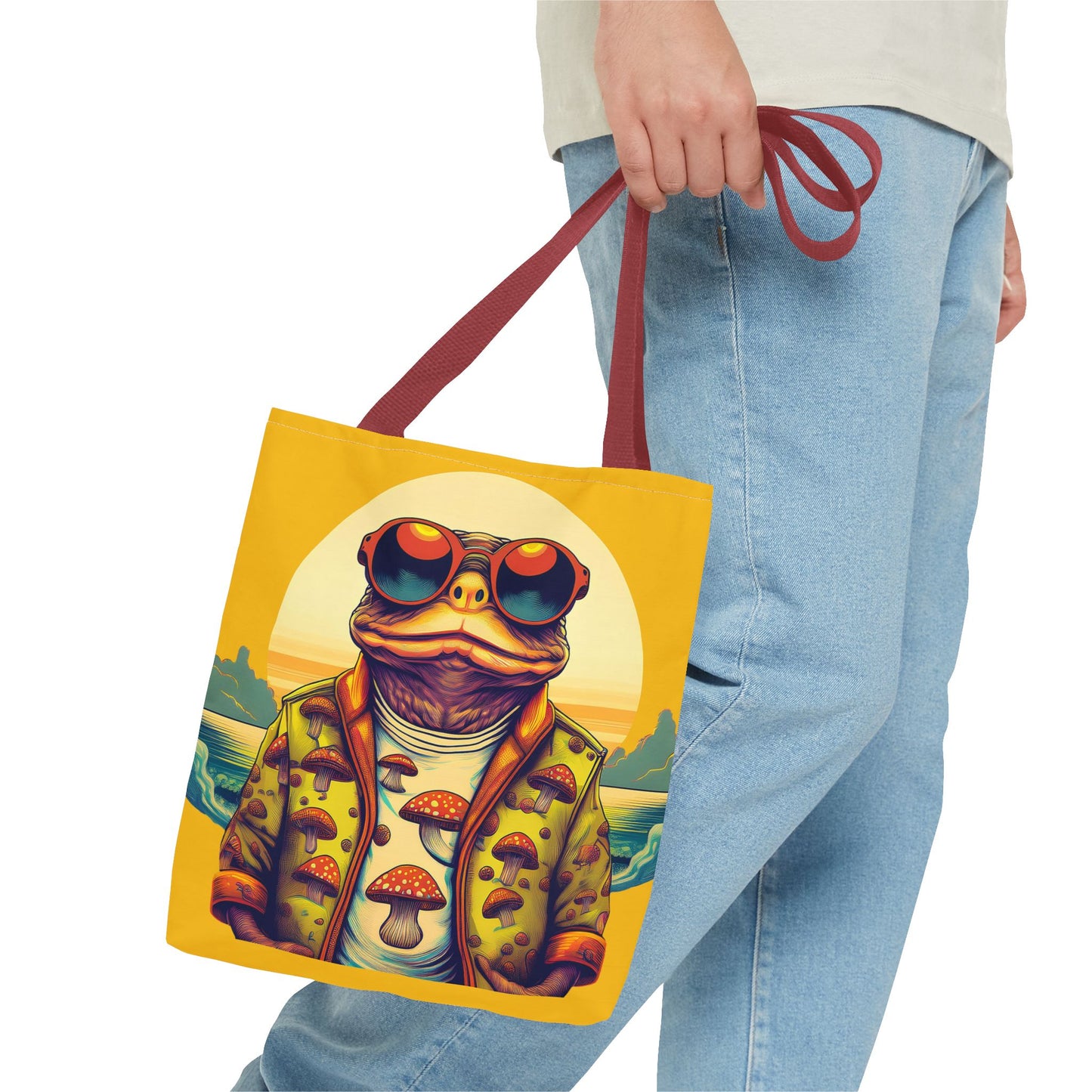 Golden Glow Toad Tote – Radiate Psychedelic Vibes | Festival Essential