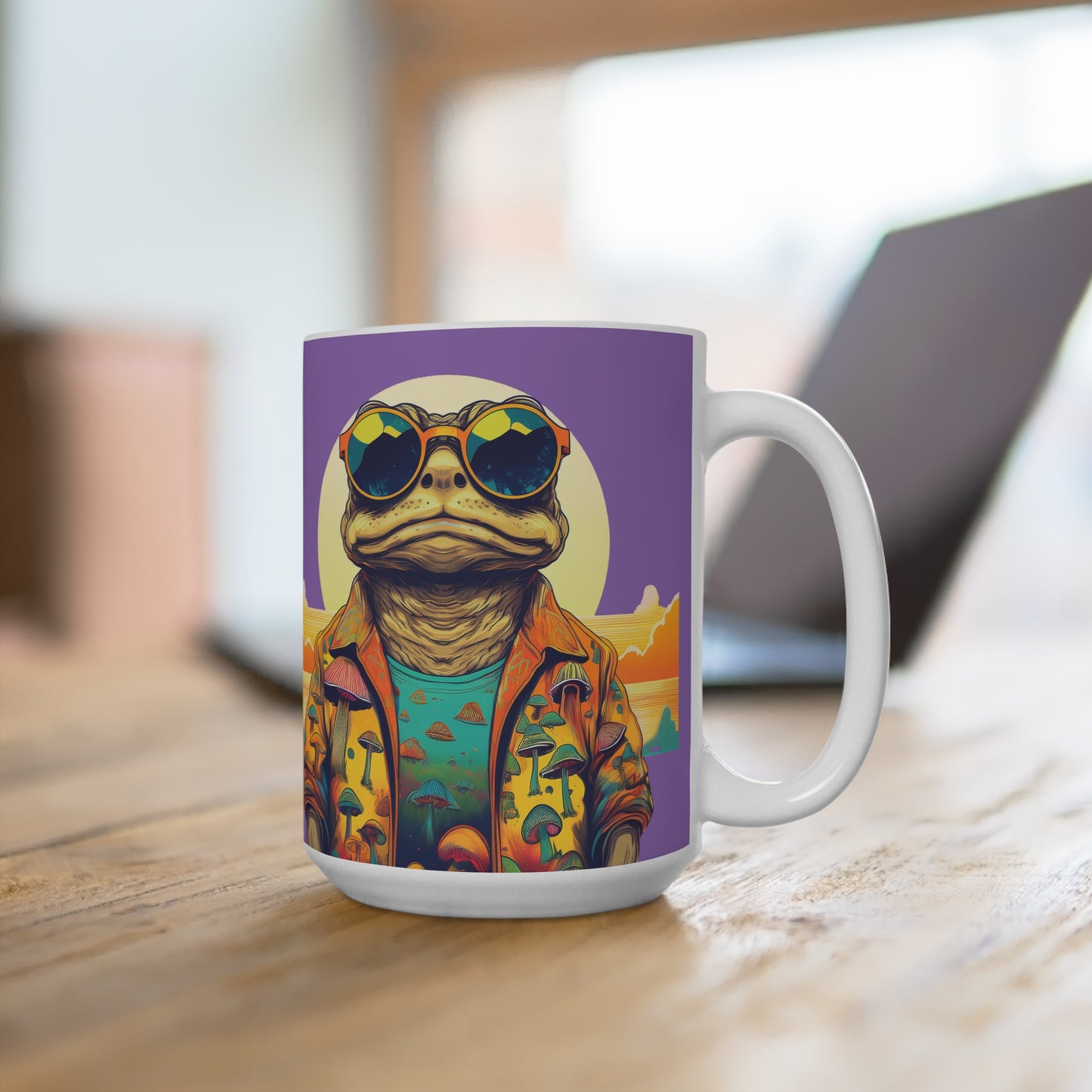 Sunset Shroom Toad Mug – Wake Up to Psychedelic Wonders | 15oz Ceramic Mug