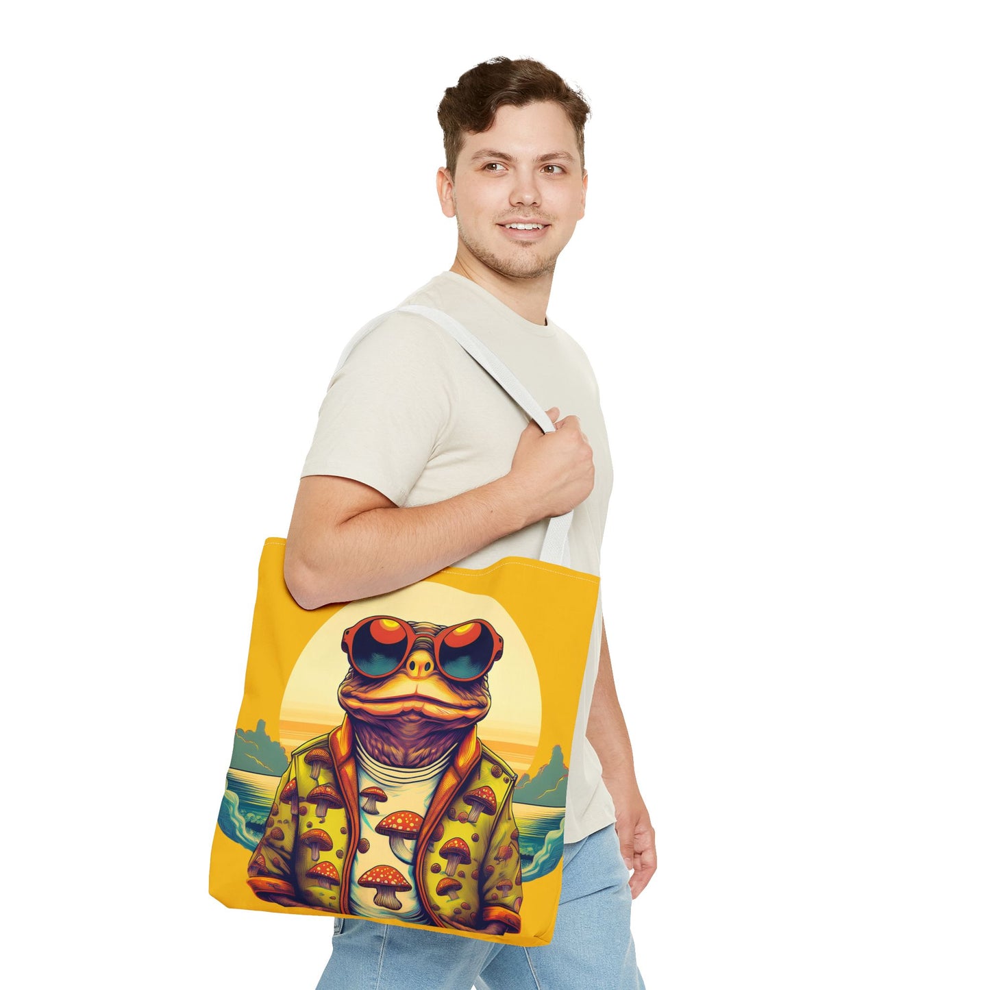 Golden Glow Toad Tote – Radiate Psychedelic Vibes | Festival Essential