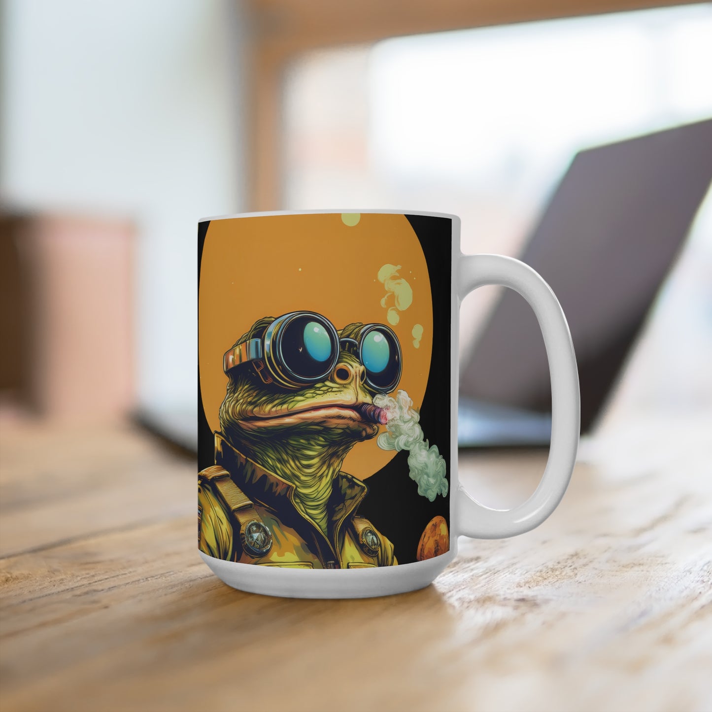 Stellar Smoker Toad Mug – Sip with Stellar Style | 15oz Retro Space Mug