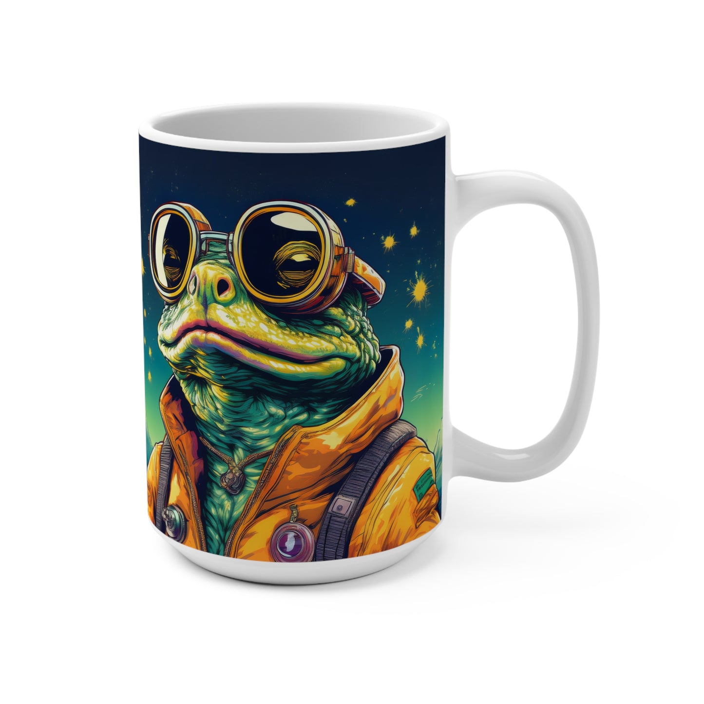 Stellar Seeker Toad Mug – Sip in Stellar Style | 15oz Retro Space Mug