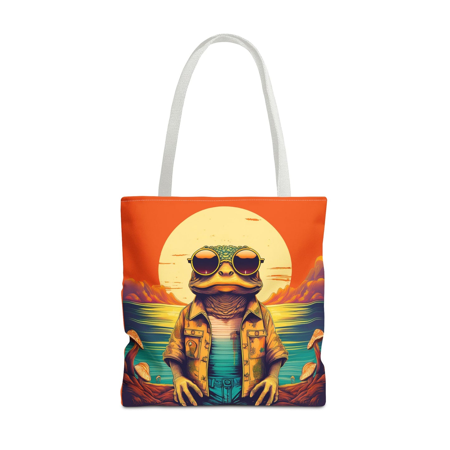 Trippy Twilight Toad Tote – Glow Through the Day with Psychedelic Magic