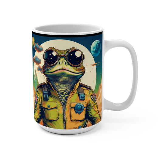 Lunar Lander Toad Mug – Sip to the Glow of Twin Moons | 15oz Retro Space Mug