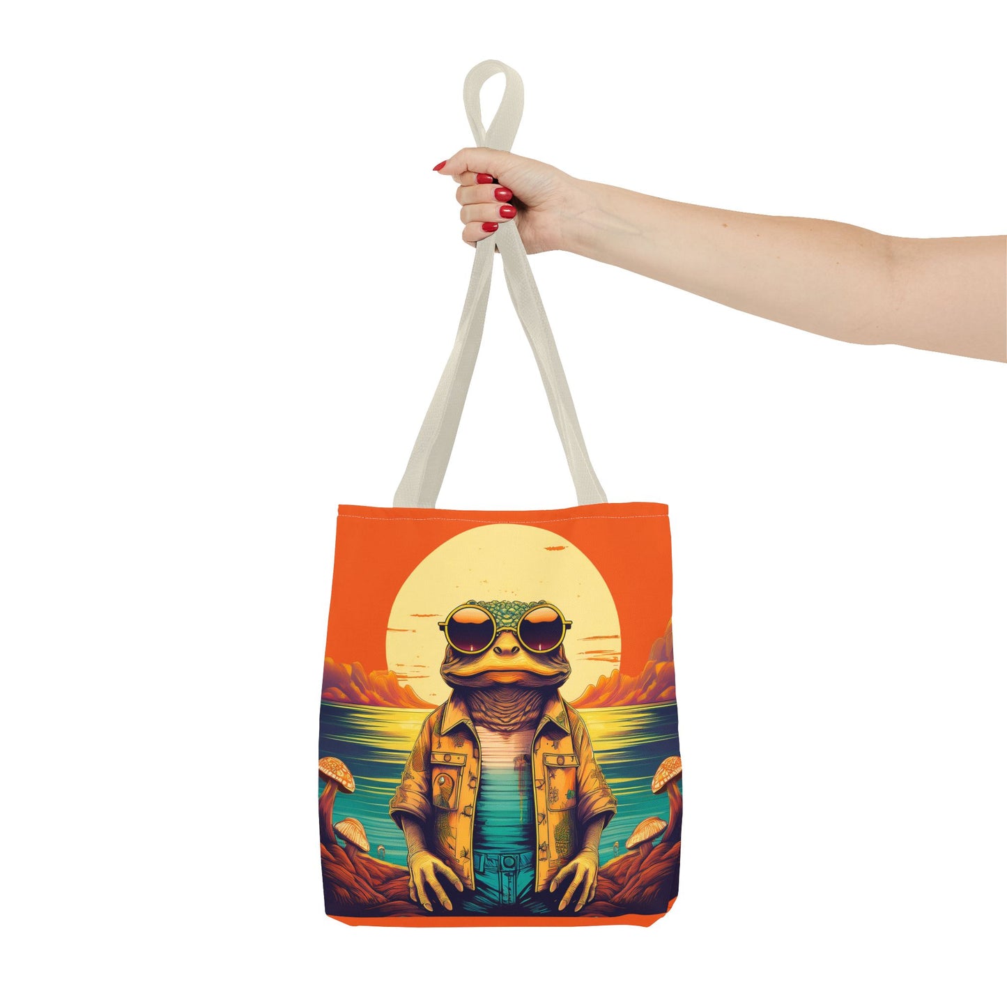 Trippy Twilight Toad Tote – Glow Through the Day with Psychedelic Magic