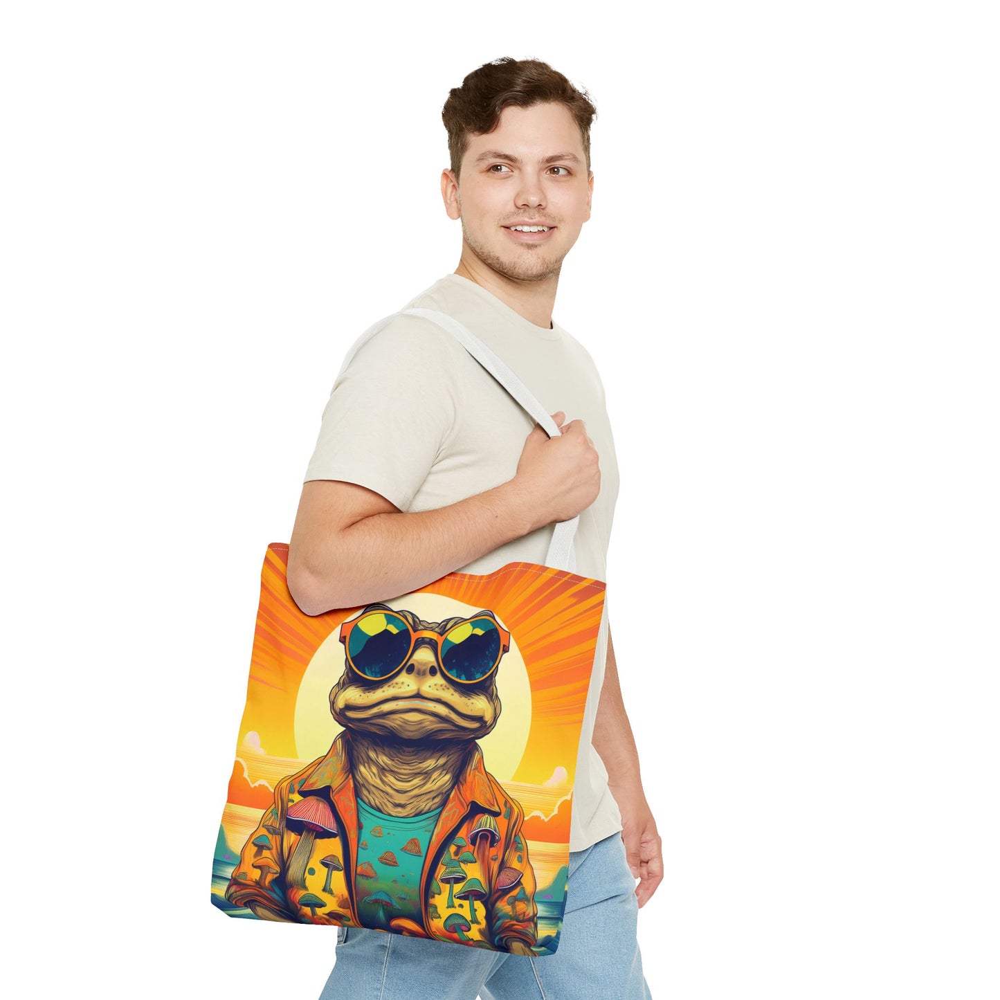 Sunset Shroom Toad Tote – Carry Your Psychedelic Vibe | Festival Ready