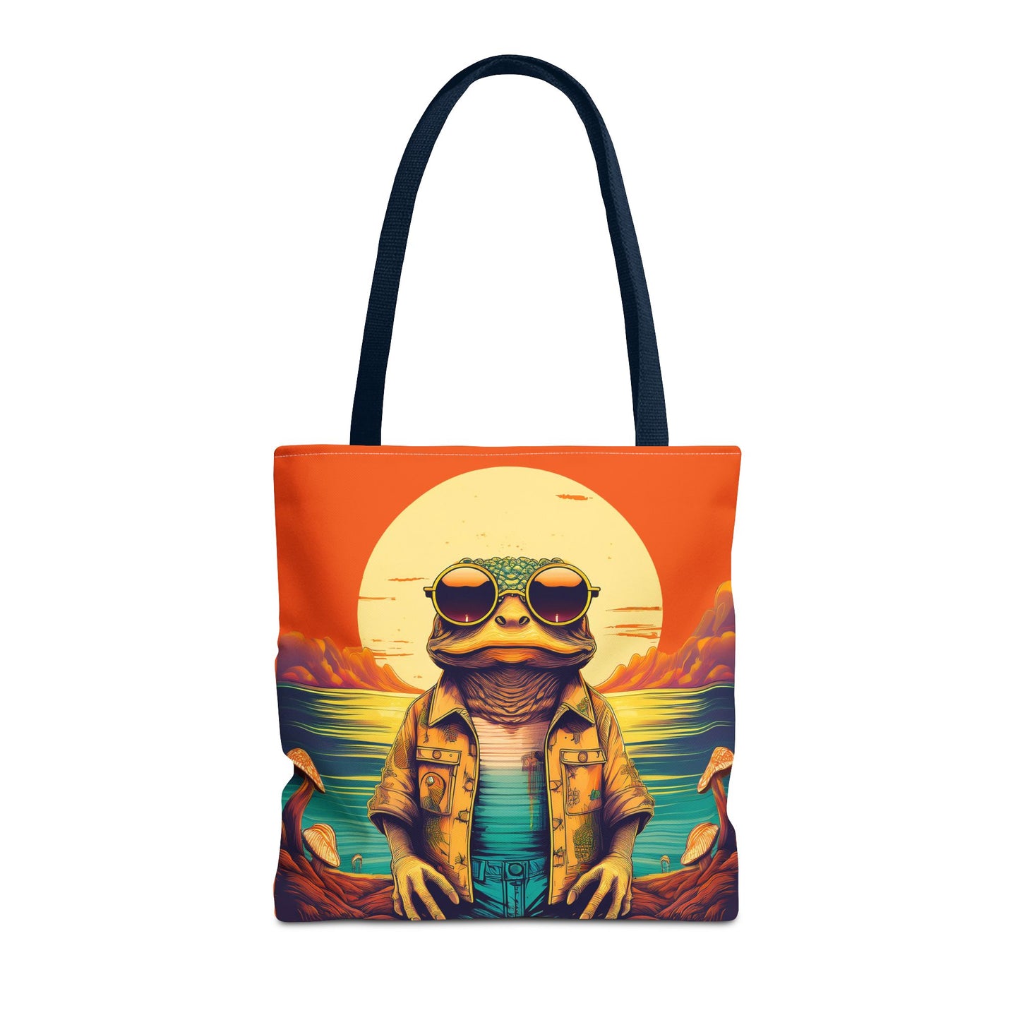 Trippy Twilight Toad Tote – Glow Through the Day with Psychedelic Magic