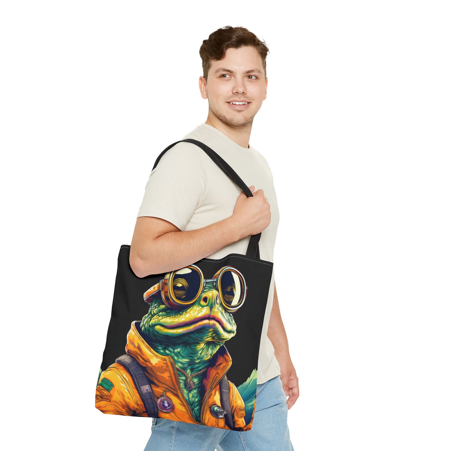 Stellar Seeker Toad Tote – Navigate the Neon Nebulae | Retro Space Essential