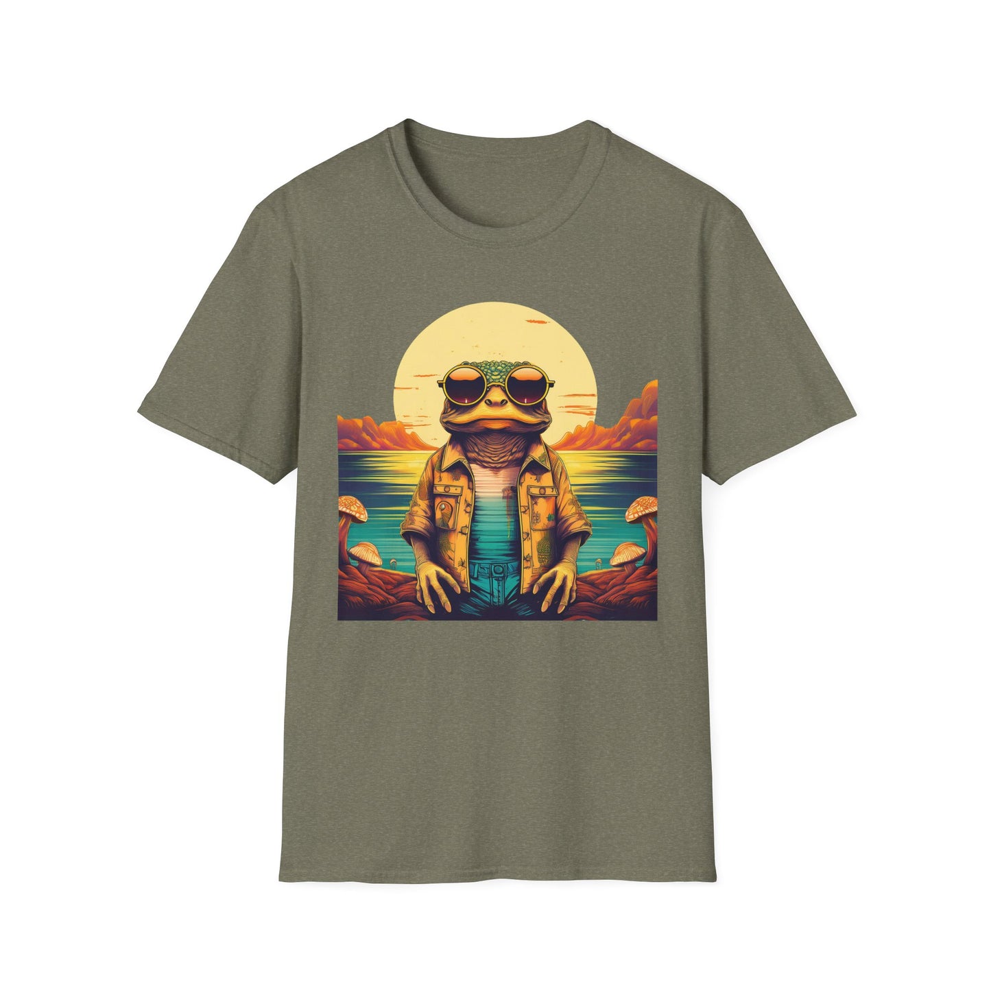 Trippy Twilight Toad Tee – Glow in Psychedelic Magic | Festival Essential