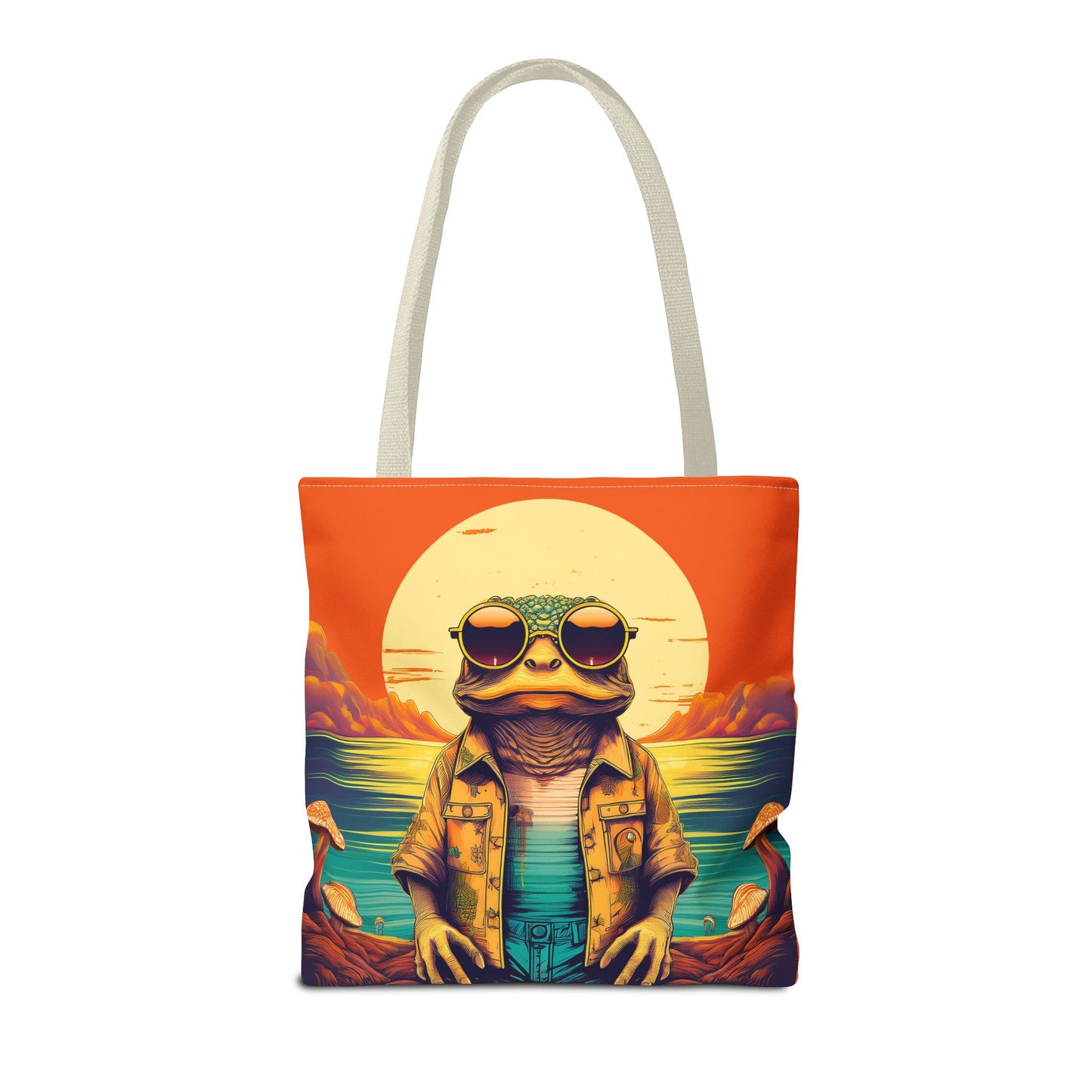 Trippy Twilight Toad Tote – Glow Through the Day with Psychedelic Magic