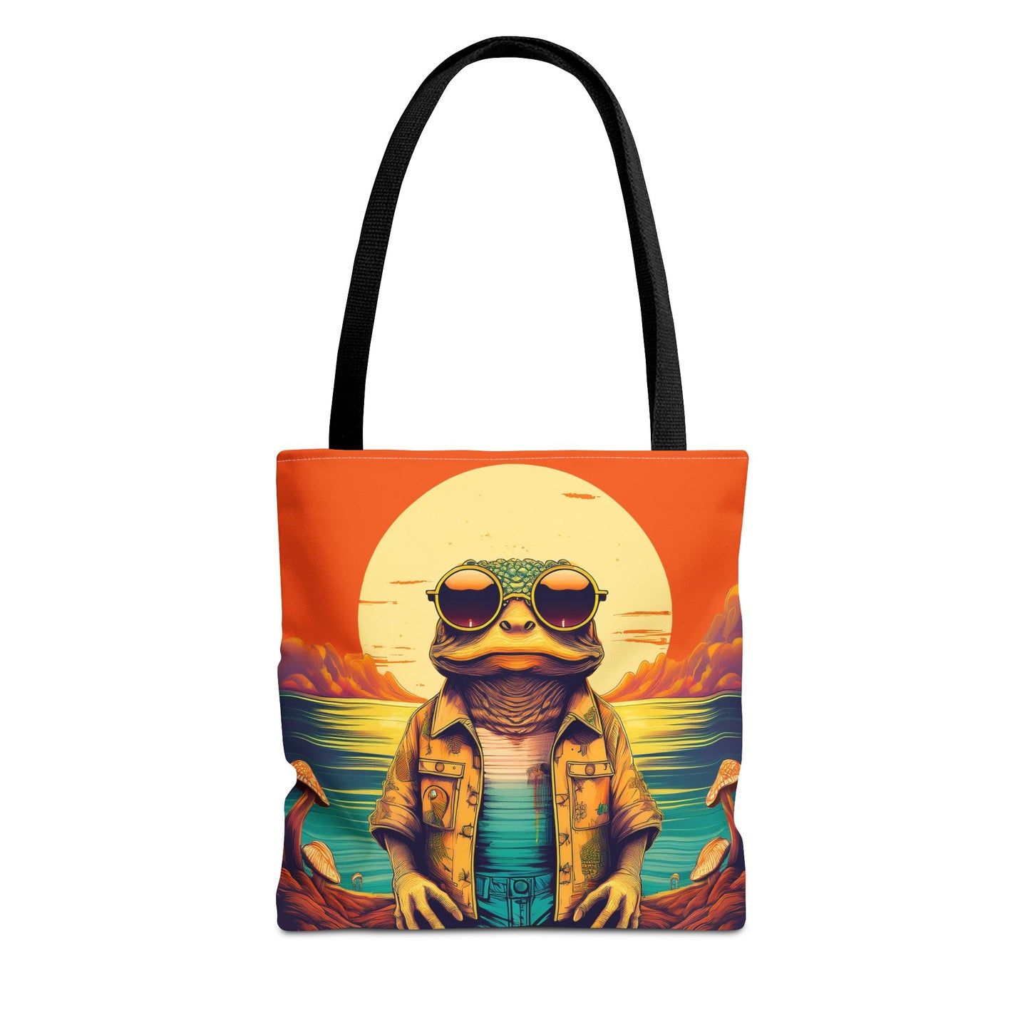 Trippy Twilight Toad Tote – Glow Through the Day with Psychedelic Magic