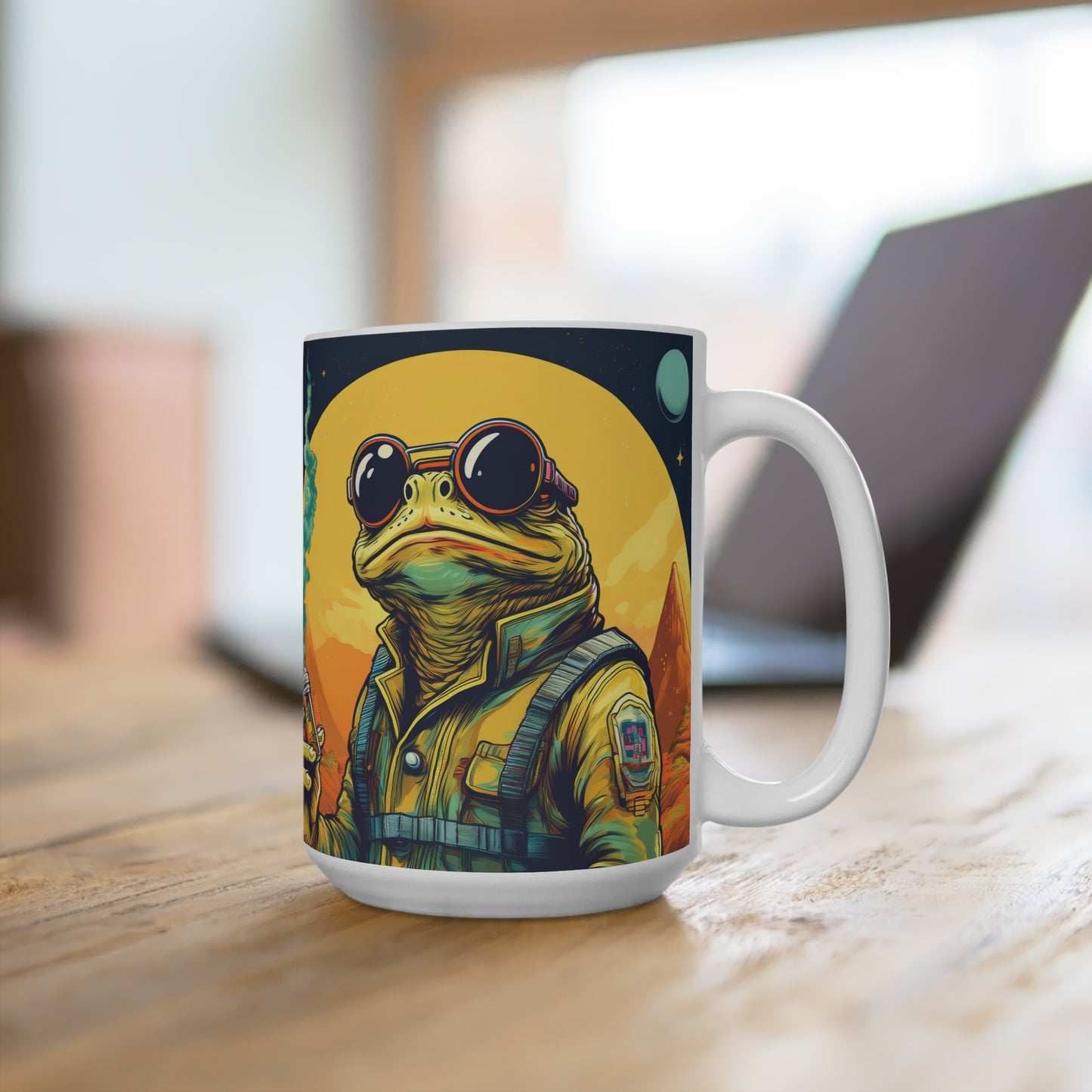 Vapor Voyager Toad Mug – Sip in Stellar Style | 15oz Retro Space Mug