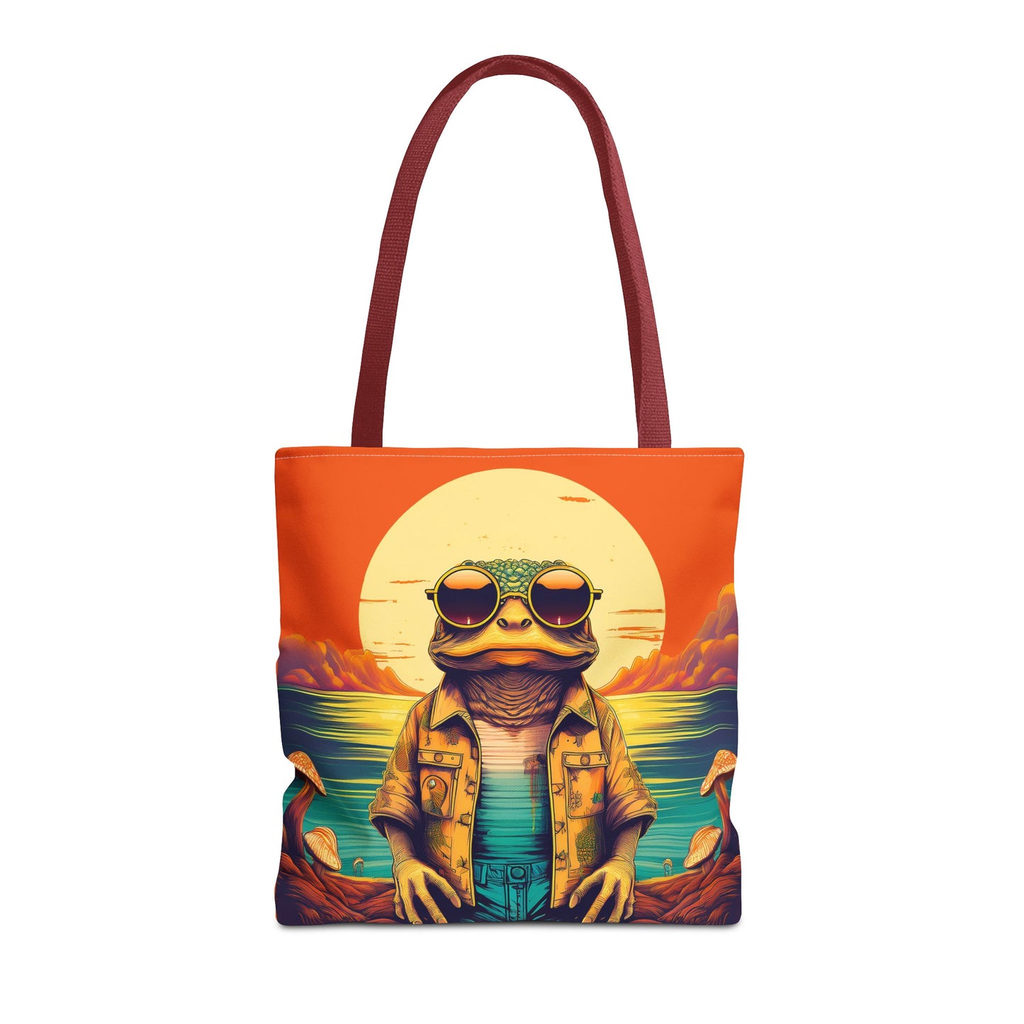 Trippy Twilight Toad Tote – Glow Through the Day with Psychedelic Magic