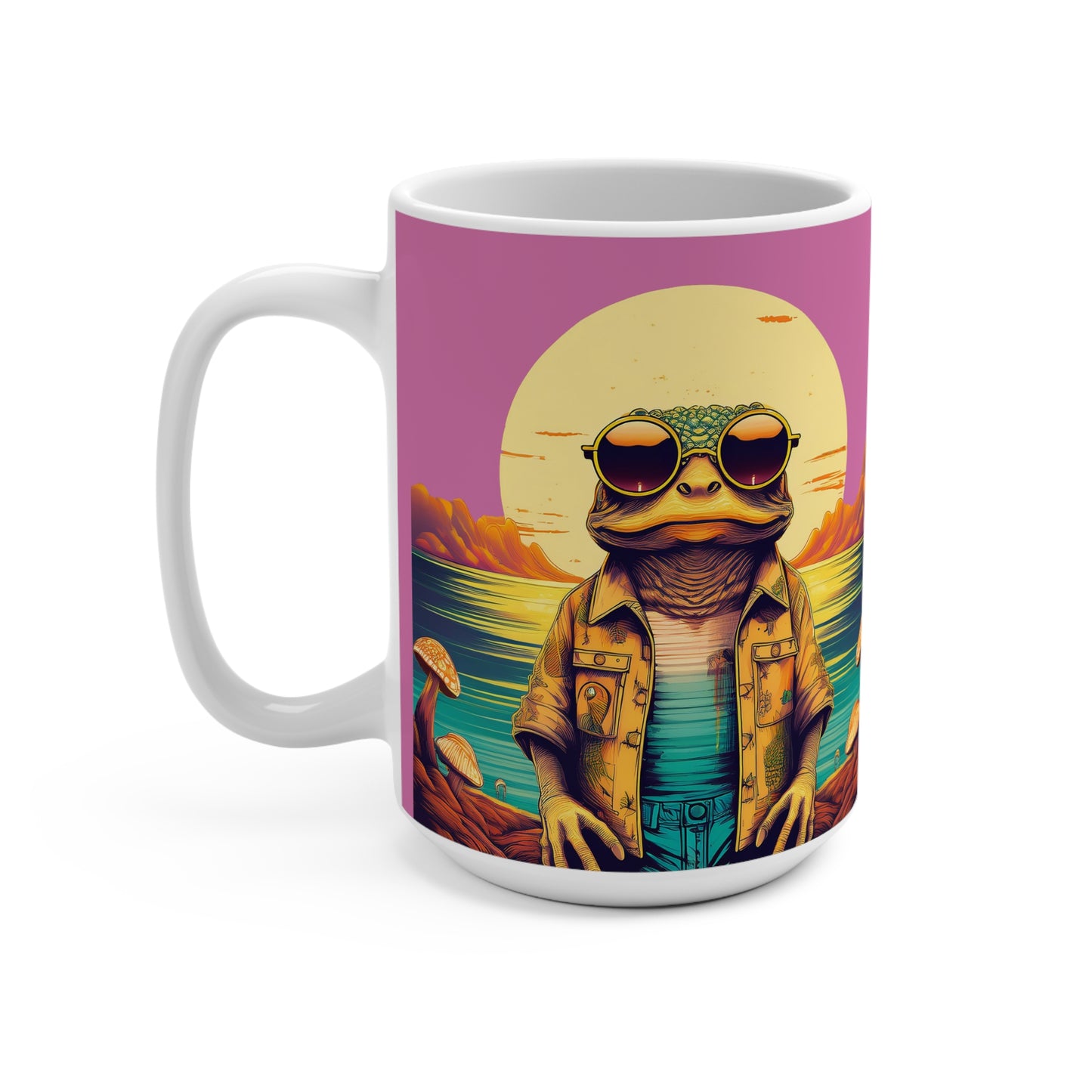 Trippy Twilight Toad Mug – Sip in Psychedelic Serenity | 15oz Ceramic Mug