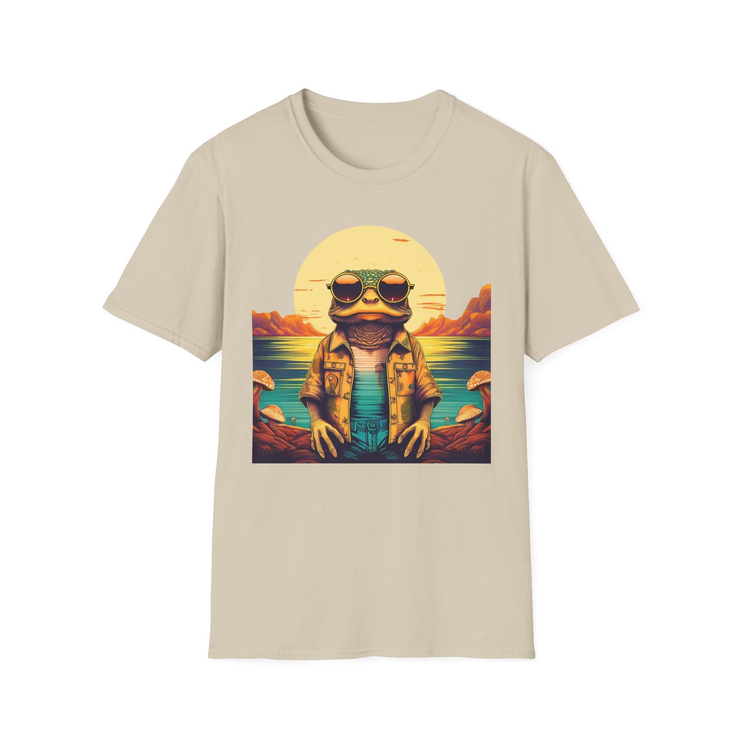 Trippy Twilight Toad Tee – Glow in Psychedelic Magic | Festival Essential