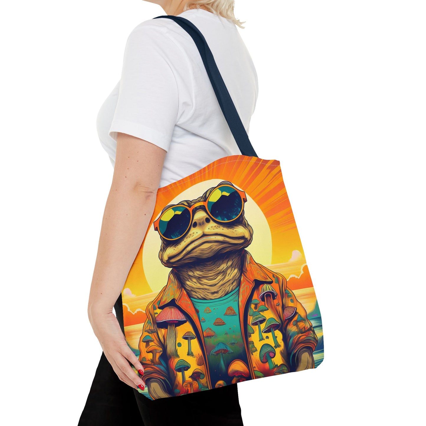 Sunset Shroom Toad Tote – Carry Your Psychedelic Vibe | Festival Ready