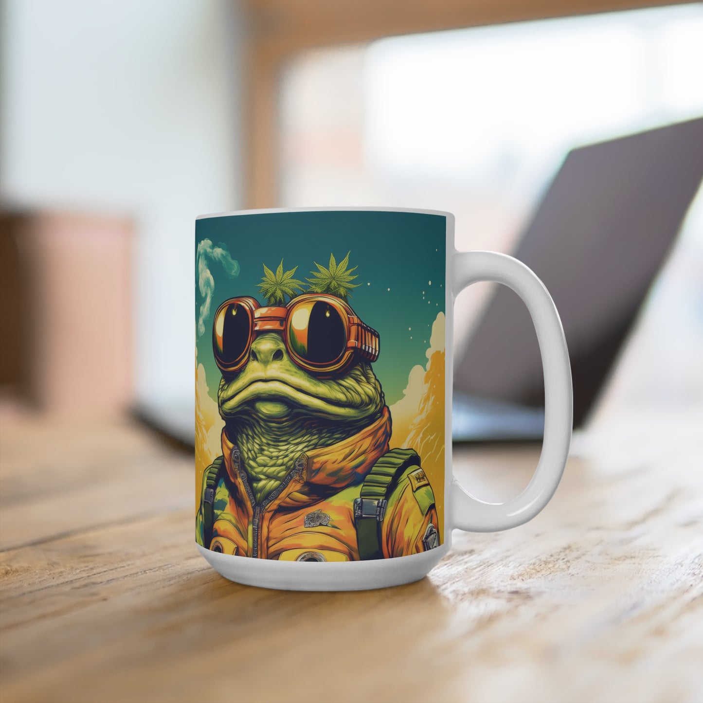 Galactic Pioneer Toad Mug – Sip into the Retro Cosmos | 15oz Space Adventure Mug